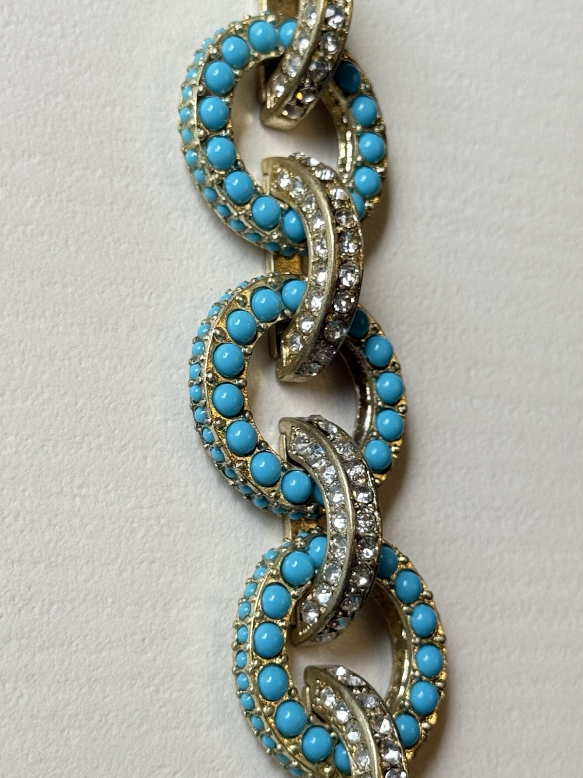 Women’s Contemporary Summer Bracelet With Blue Beads And Rhinestones – 7.5 “