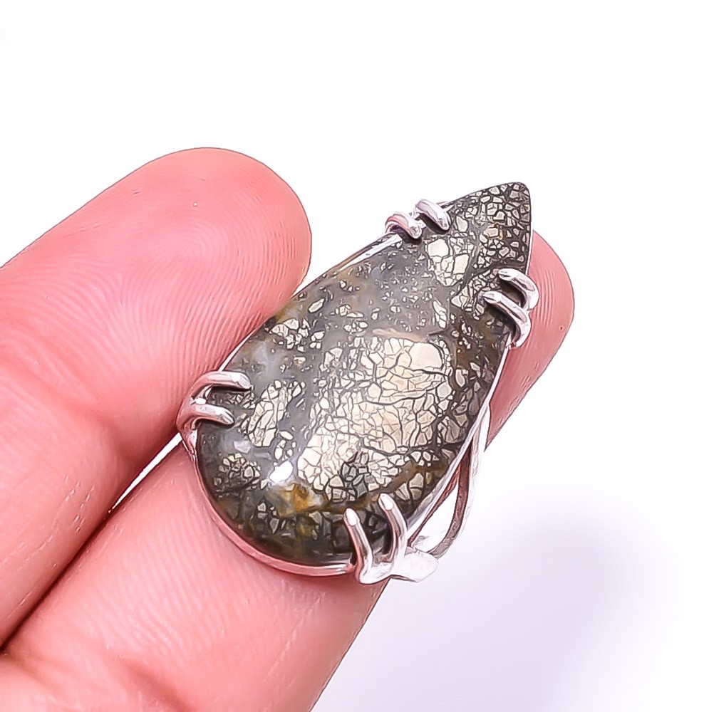 Marcasite Solitaire 925 Sterling Silver Ring s.8 R22, Christmas Gift