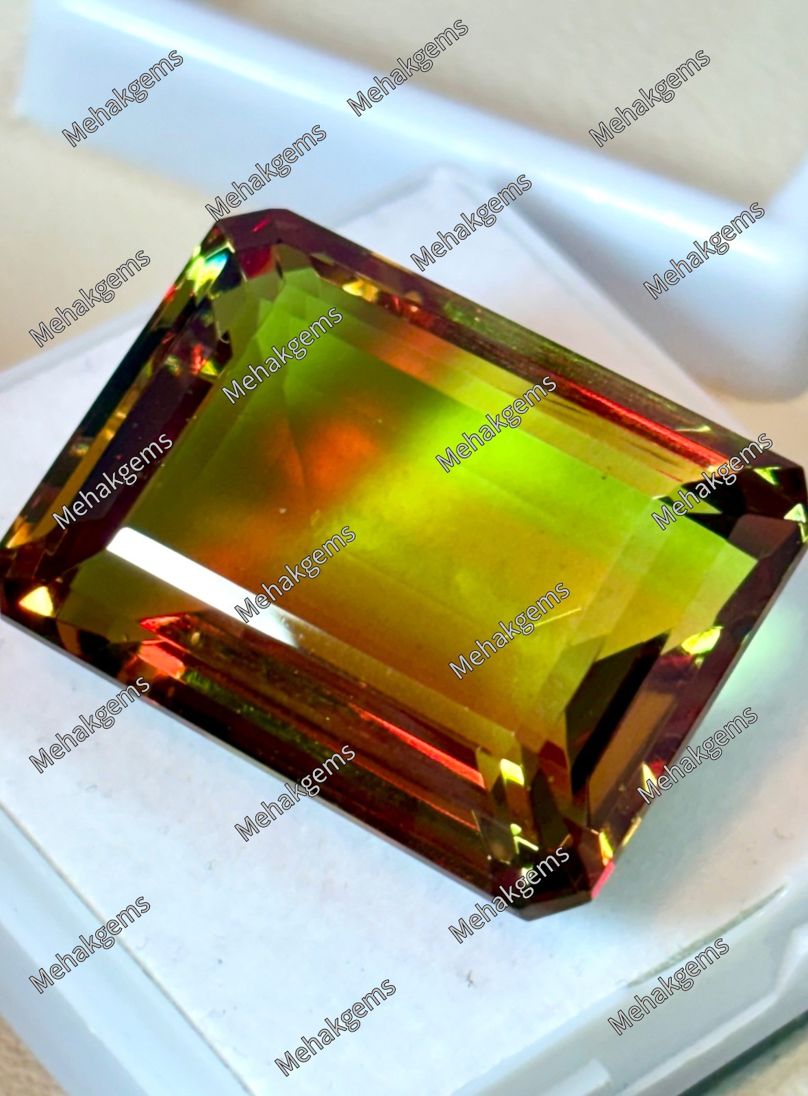 75 Carat Zultanite Gemstone, Emerald Cut Color Changing Diaspore, Statement