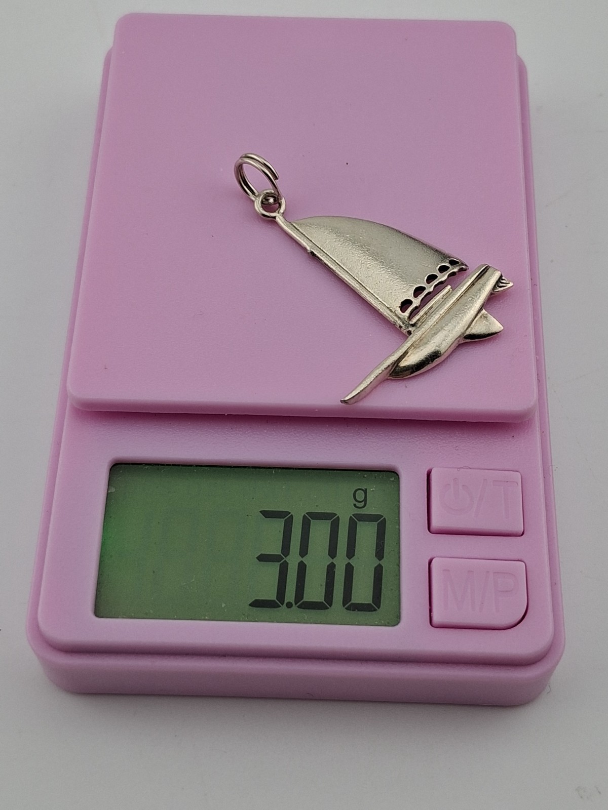 Peter Stone PSCL Sterling Silver Sailboat Pendant 1 3/8″ 3g