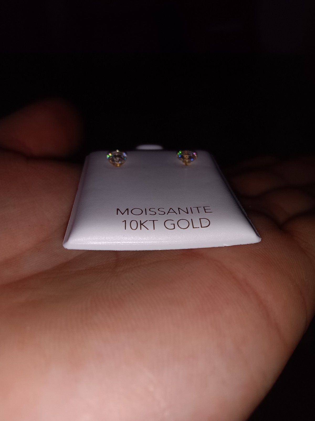 Moissanite Stud Earrings 10K Yellow Gold 5mm 1.00ctw Round VVS1 D GRA