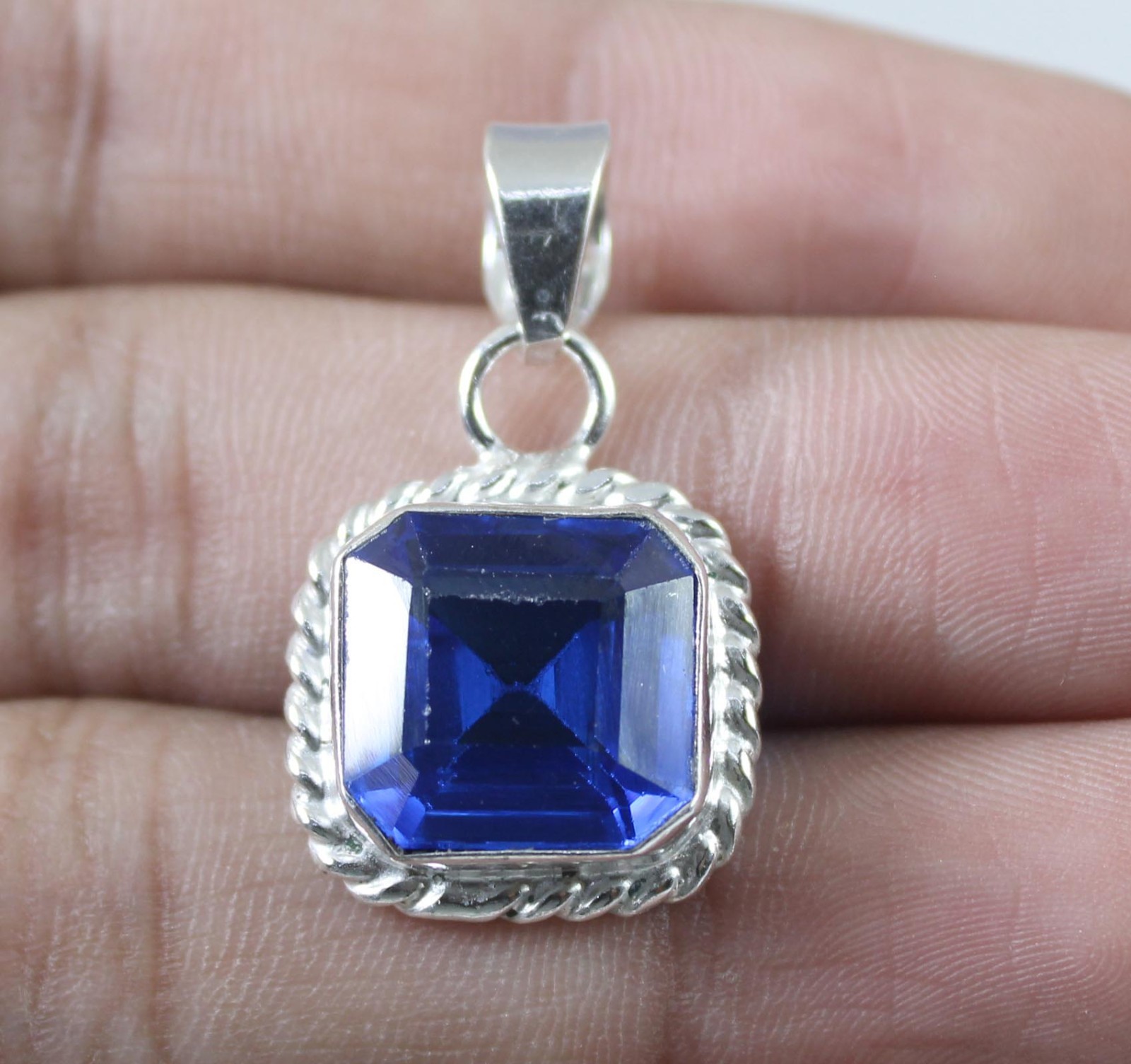 Veterans Day 14.85 Ct Natural Octagon D Block Tanzanite Gems Certified Pendant