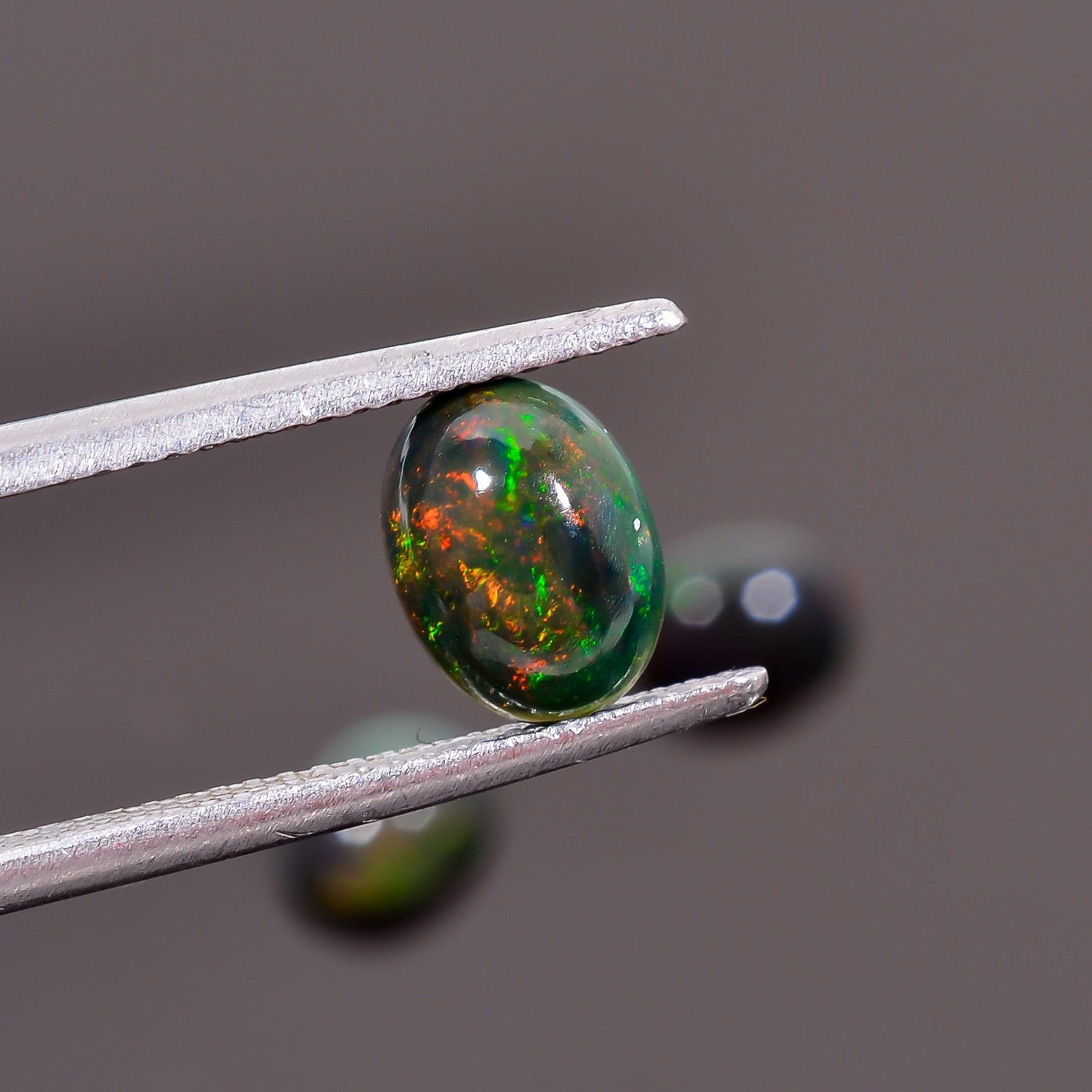 Natural Black Ethiopian Opal Oval Shape Cabochons 3 Pc Gemstone 2.50 Ct 8X6X4 mm