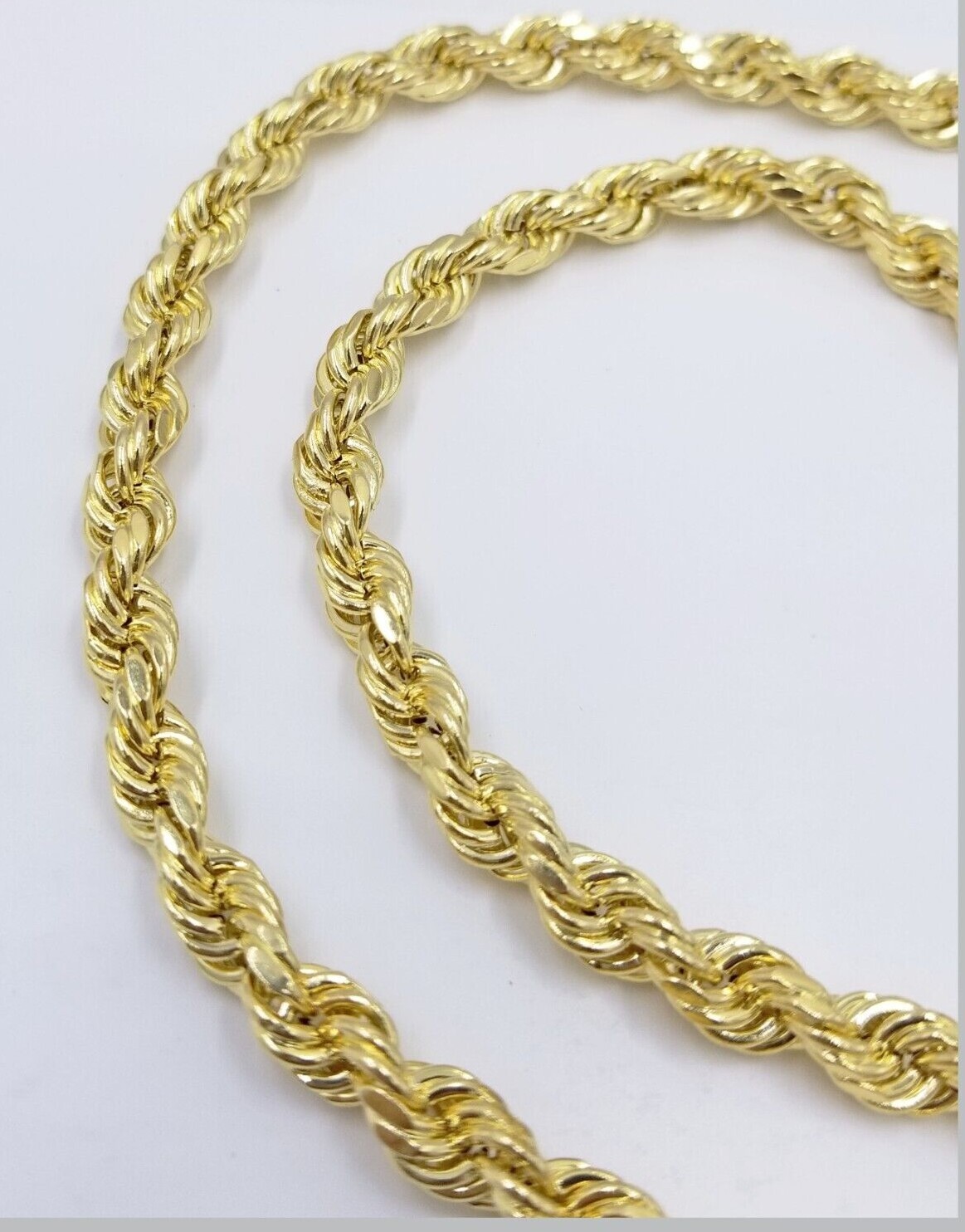 Real 14k Yellow Gold Rope Chain 6.5mm 24″ inch Long 14kt Men’s Necklace