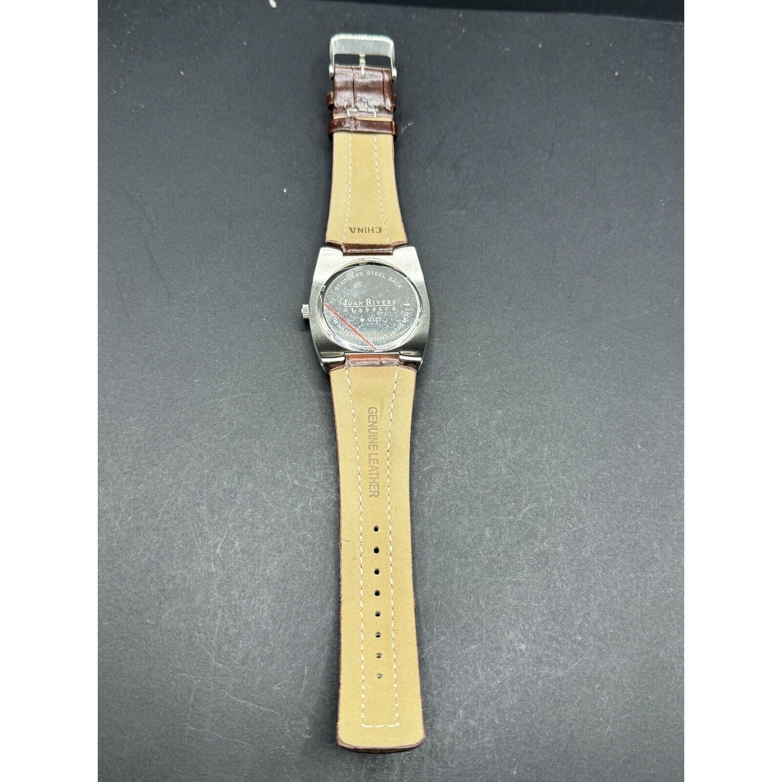 Joan Rivers Classics Women’s Watch V377 Silver Tone Case Brown Leather Band