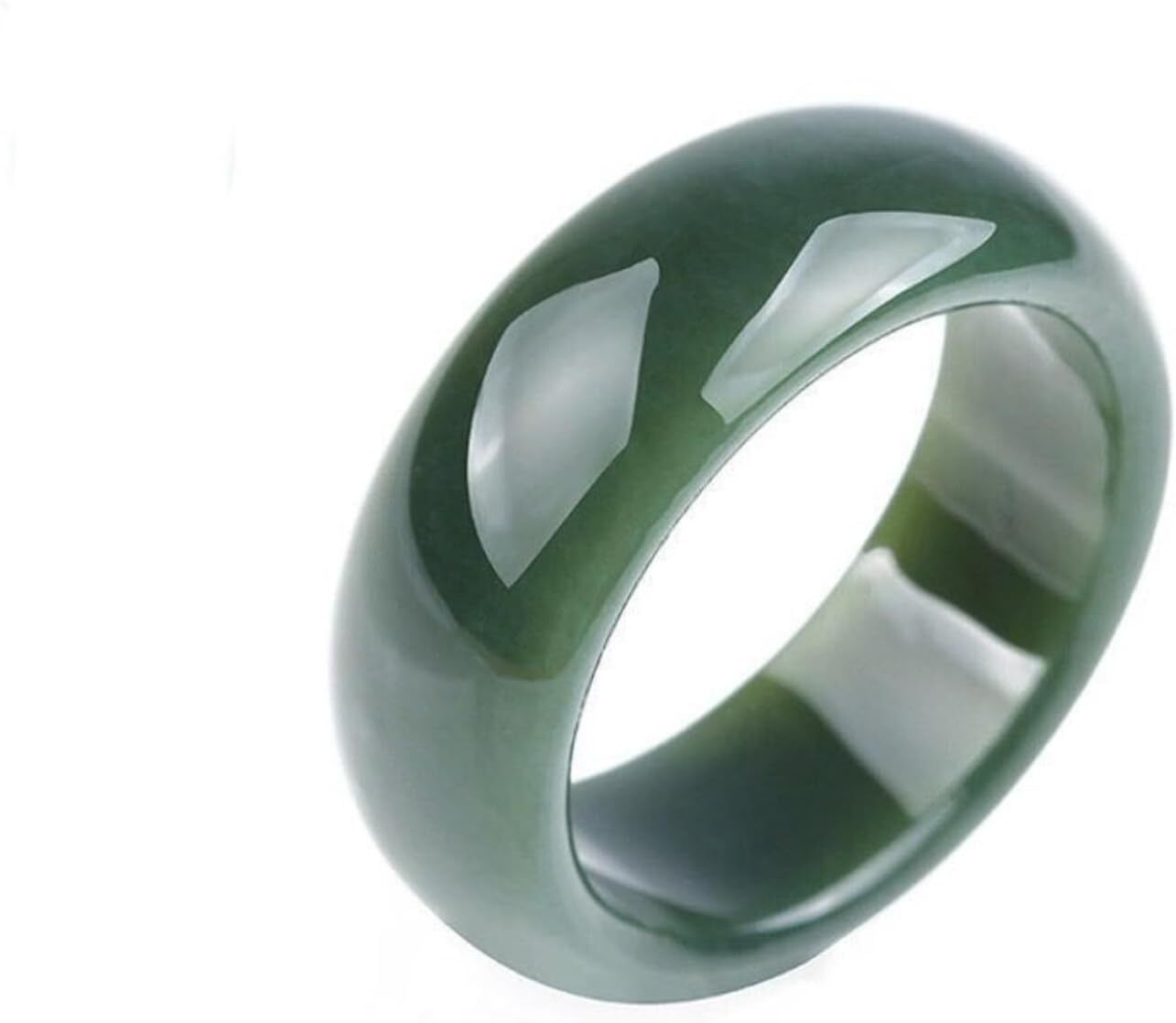 Natural A Grade Jade Band Burma Jade Ring for Women Men, Myanmar Jadeite Jewelry