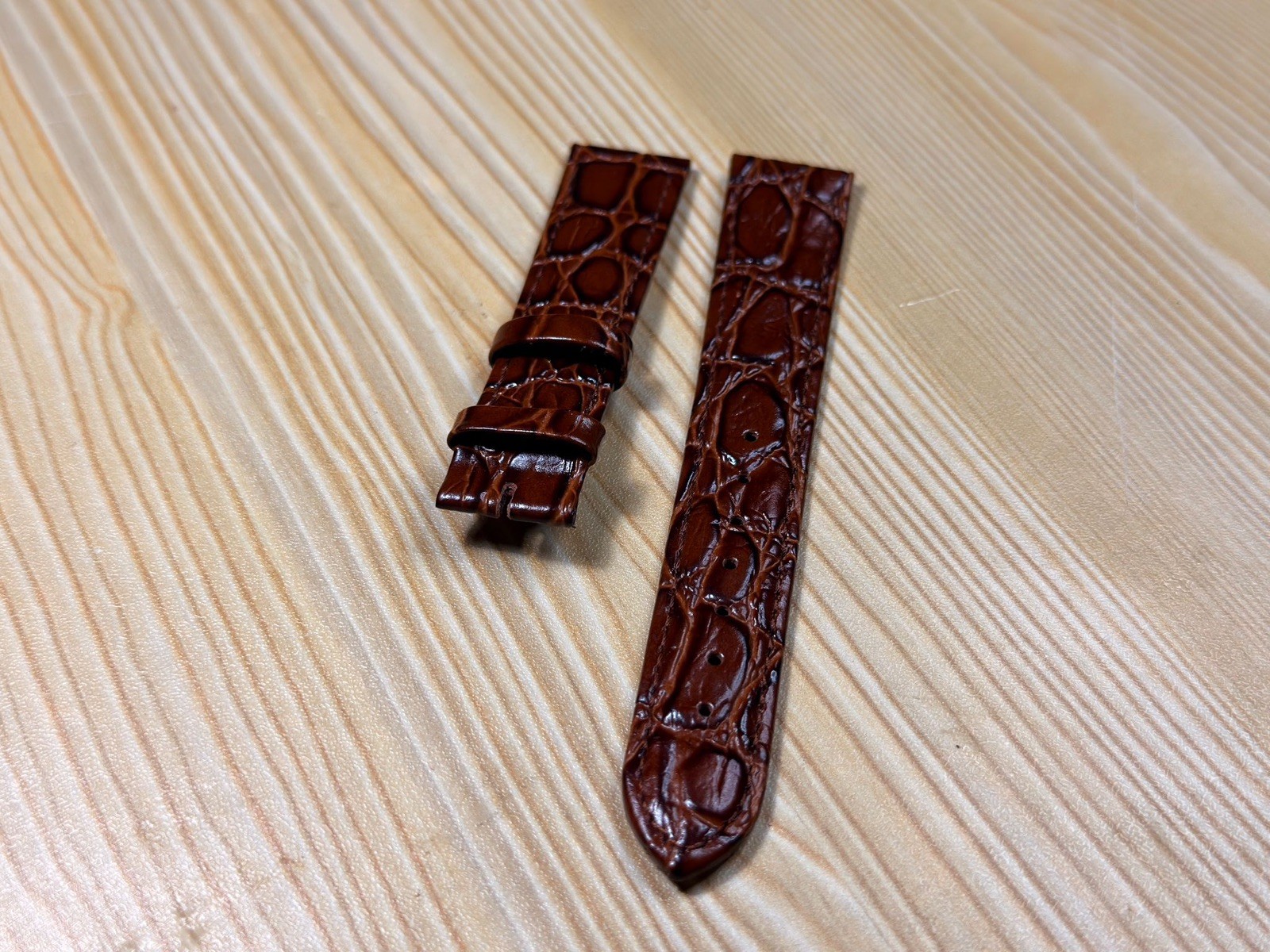 18mm Bon Gor genuine leather crocodile Watch Strap/band without Buckle