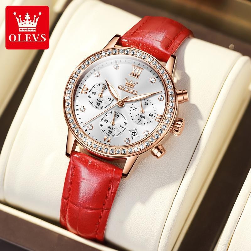 OLEVS Women’s Date Chronograph Wristwatch Luminous Quartz Watch for Ladies