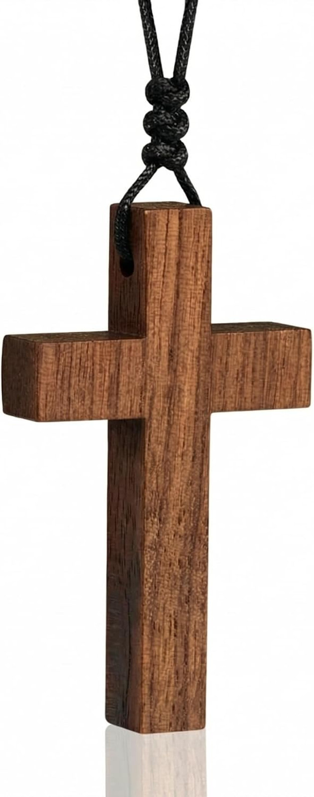 Natural Walnut Wood Cross Necklace for Men & Women – Small Wood Cross Pendant Ne