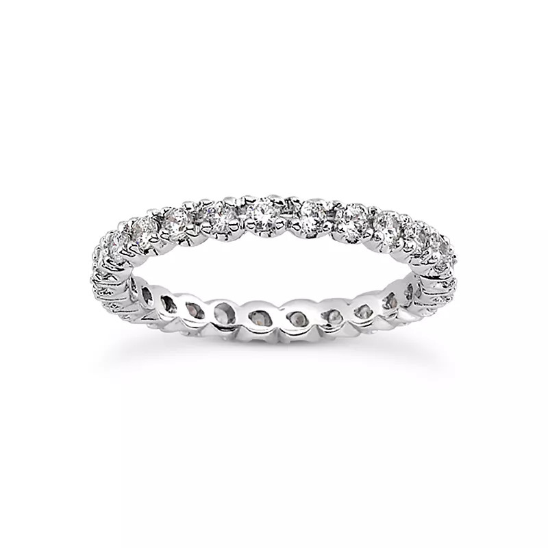 18K Gold Eternity Wedding Ring Classic 3.50 Carat Round Lab-Grown Diamond E VVS2