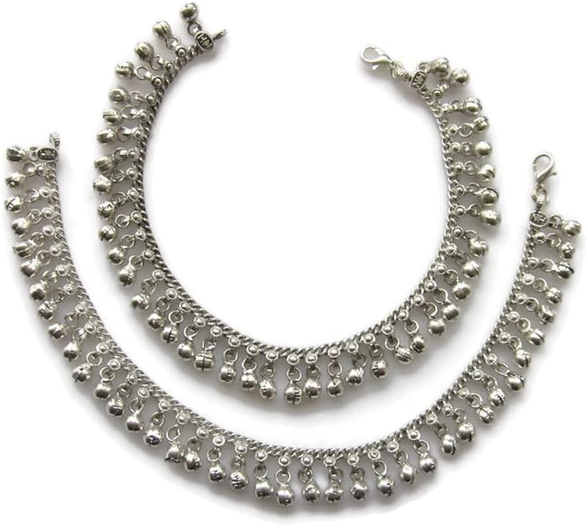 Foot Jewelry Set: Handcrafted Silver Anklet with Dainty Bells for Every Occasion