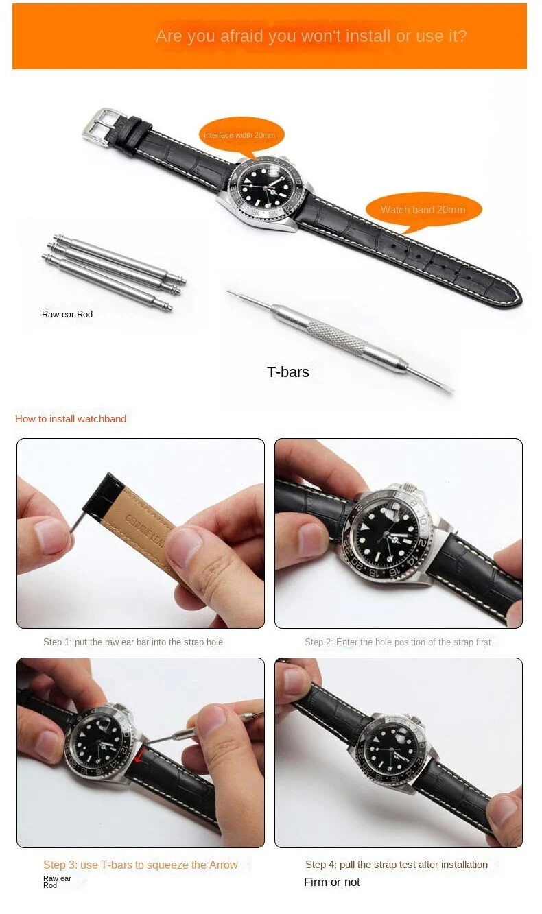 Mens High Quality Genuine Leather Watch Band Strap 20/21/22mm Fit IWC PILOT’S