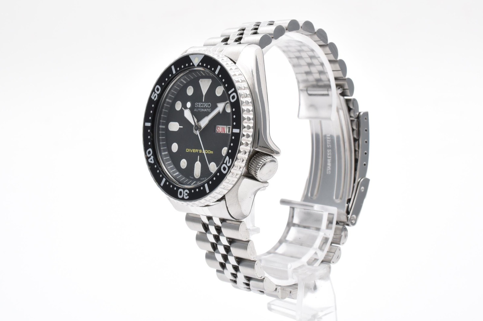 [Exc+5] SEIKO SKX007 7S26-0020 Black Boy Automatic Diver Vintage Men Watch 17.5c
