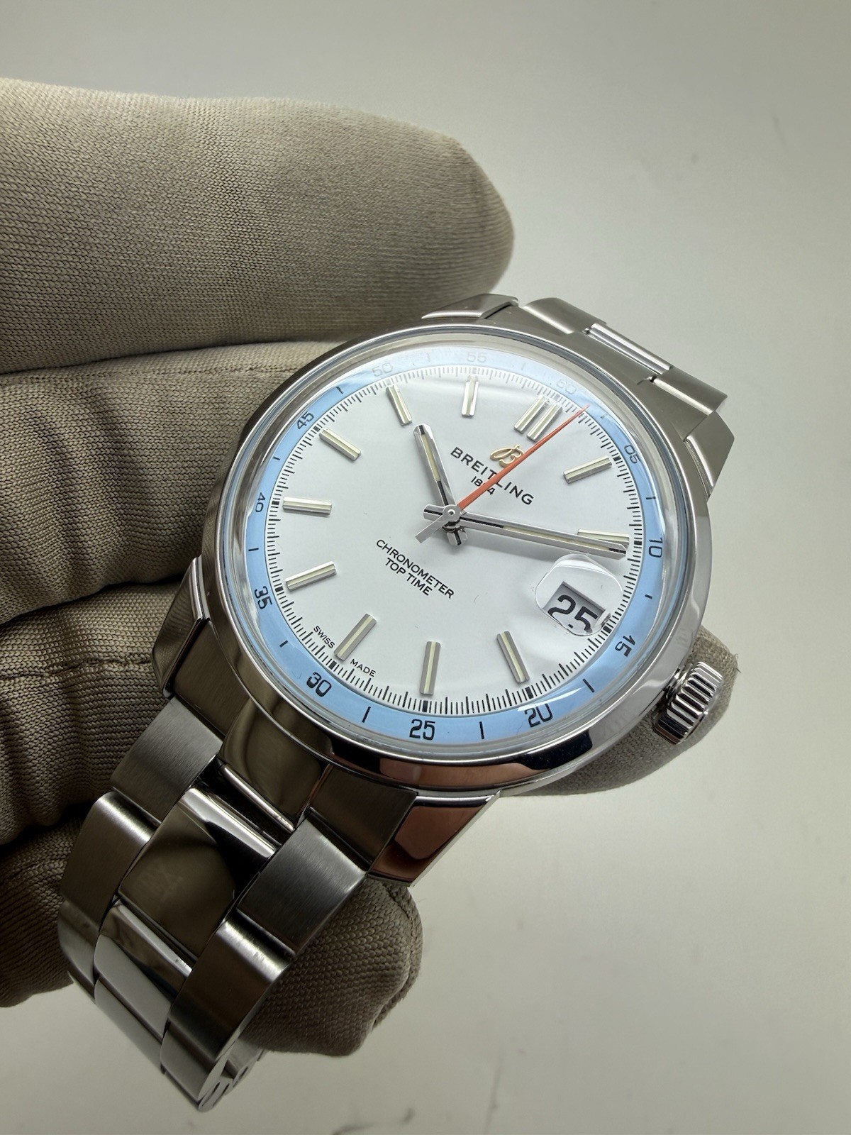 2025 Breitling Top Time B31 Steel White Dial Automatic 38mm Watch AB3113 B+P