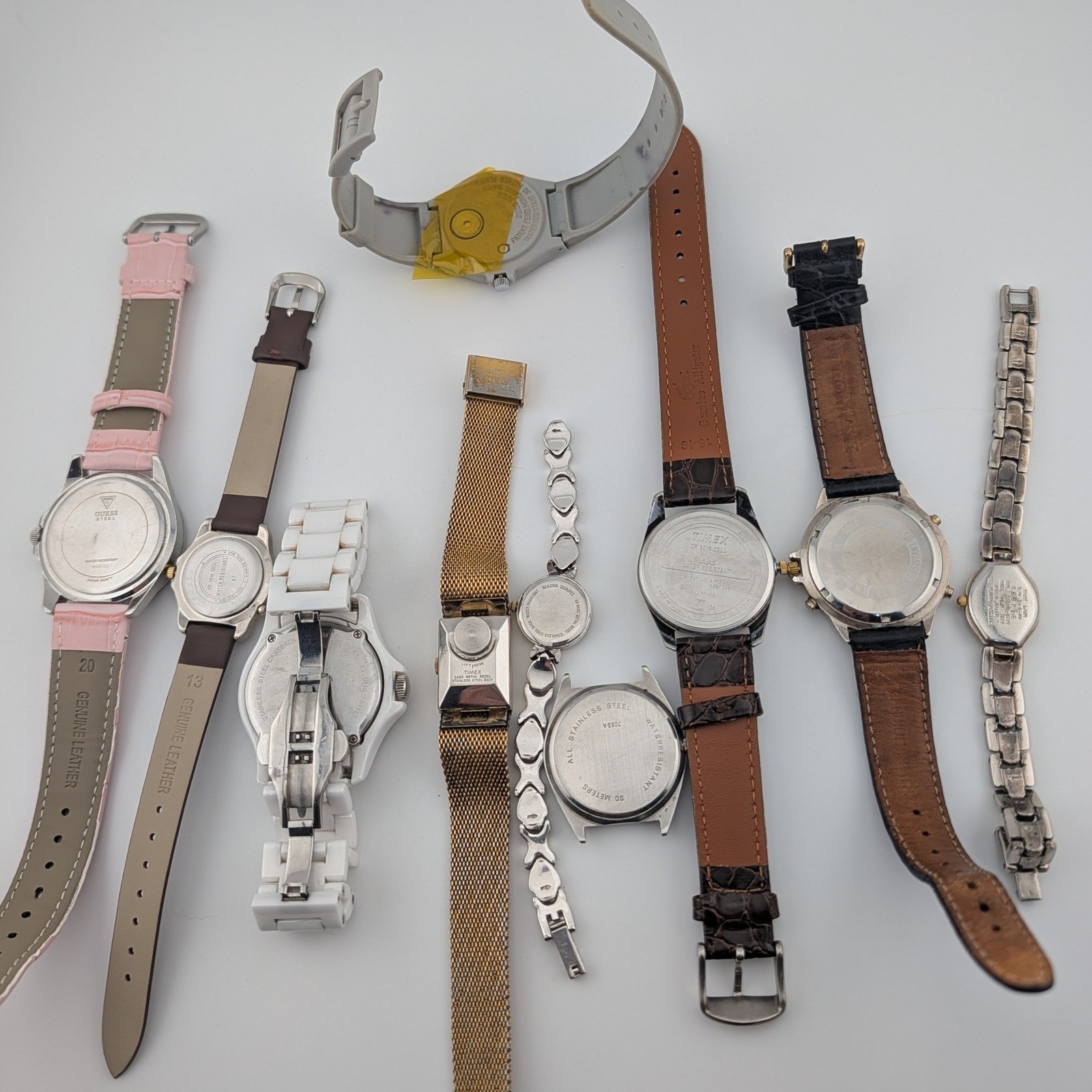10 Watch Repair Lot Bulova Timex Indiglo Electric Citizen Running With Issues