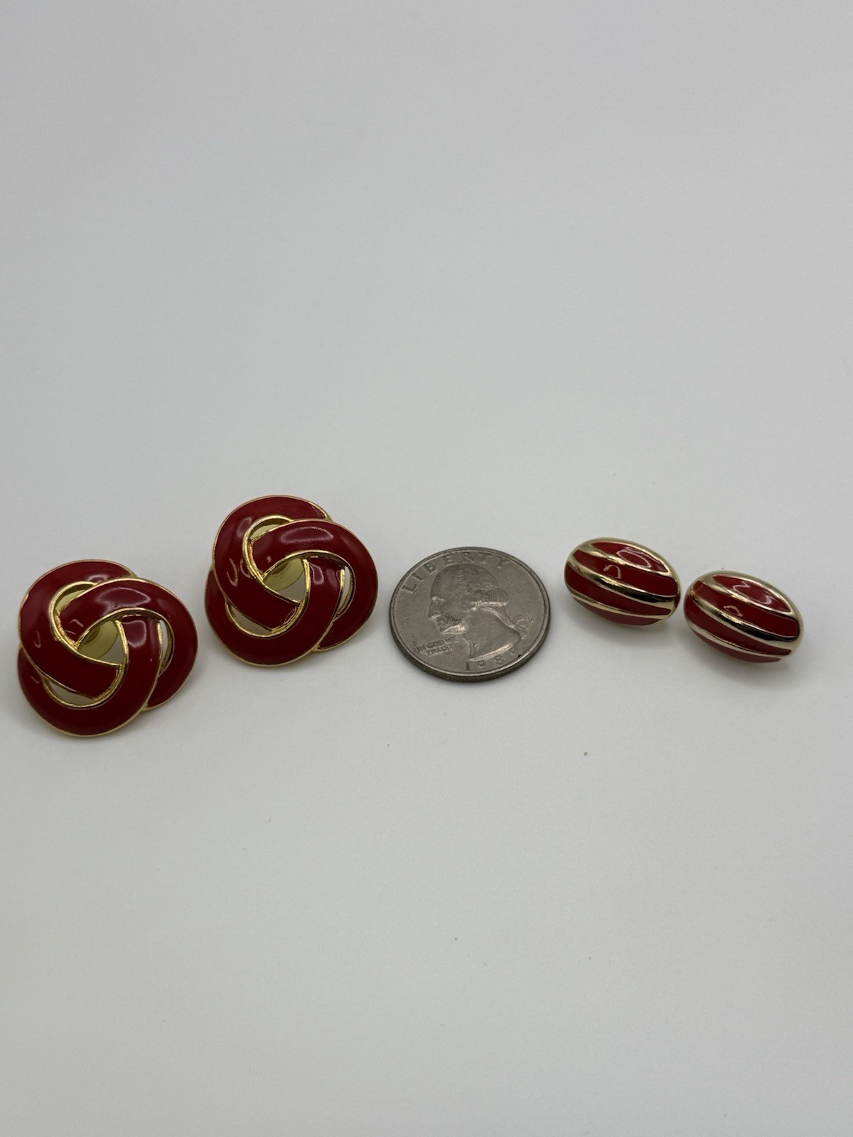 Vintage 1980s/ 90s Red Gold Black Enamel-Lucite -Plus Acrylic & Wood Mixed Lot