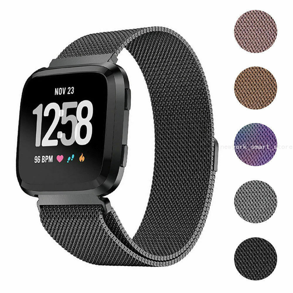 For Fitbit Versa 2 Milanese Magnetic Loop Metal Strap Stainless Steel Wrist Band