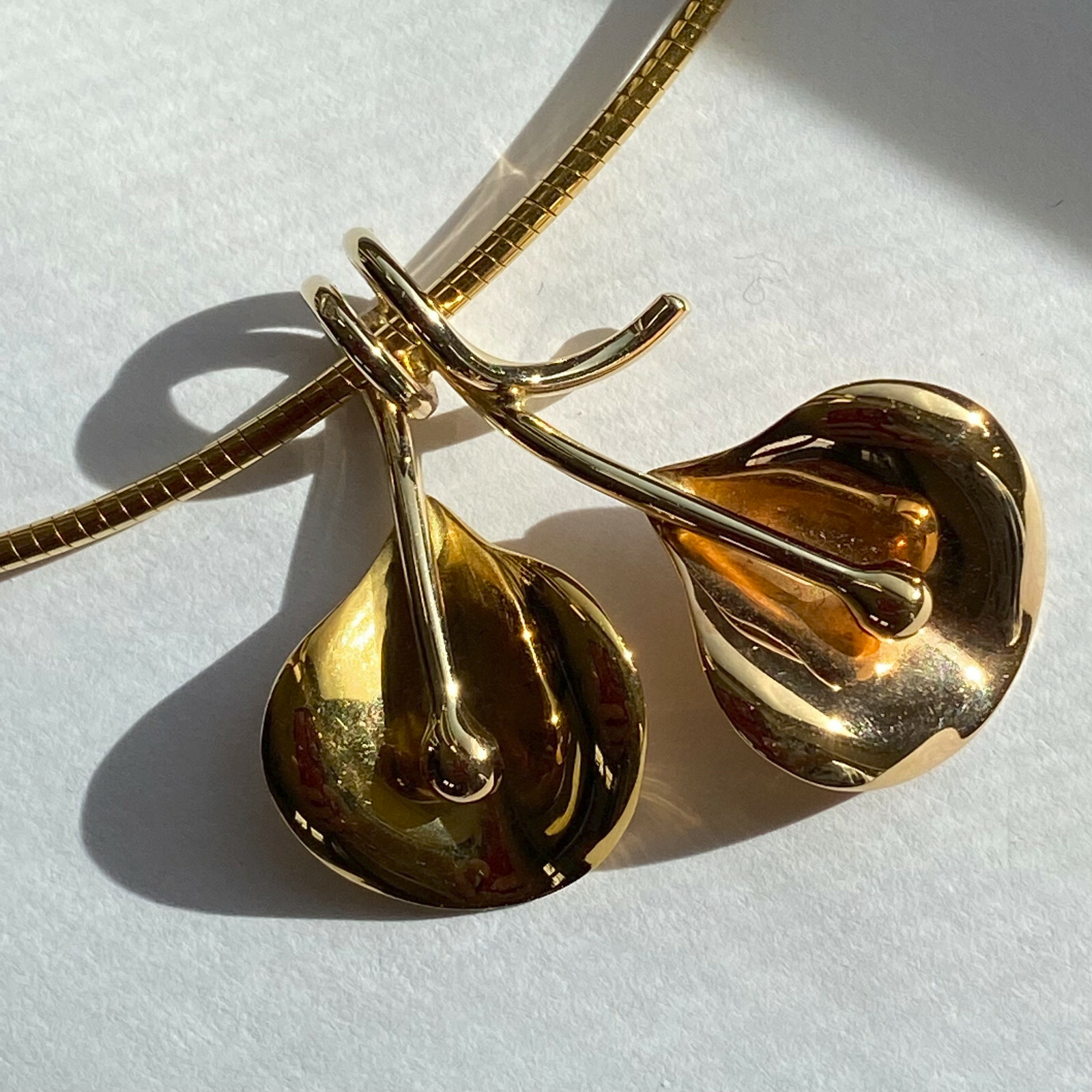 18K Rose & Yellow Gold Necklace 16 inch French – Collier Or 40 cm Vintage France