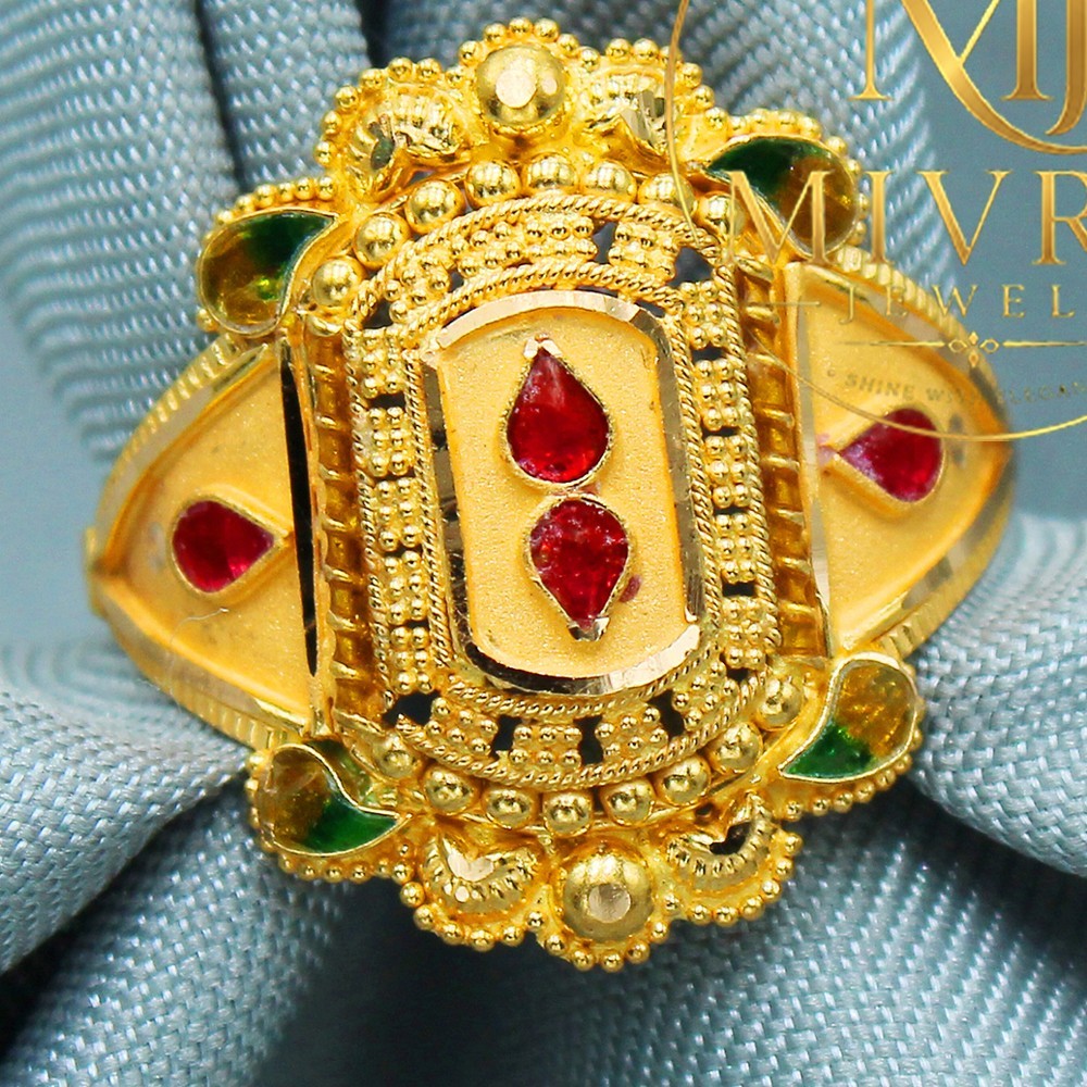22K Hallmark Magnificent Gold Ring Groom’s Wedding Statement Band Size 7.5, 3.08