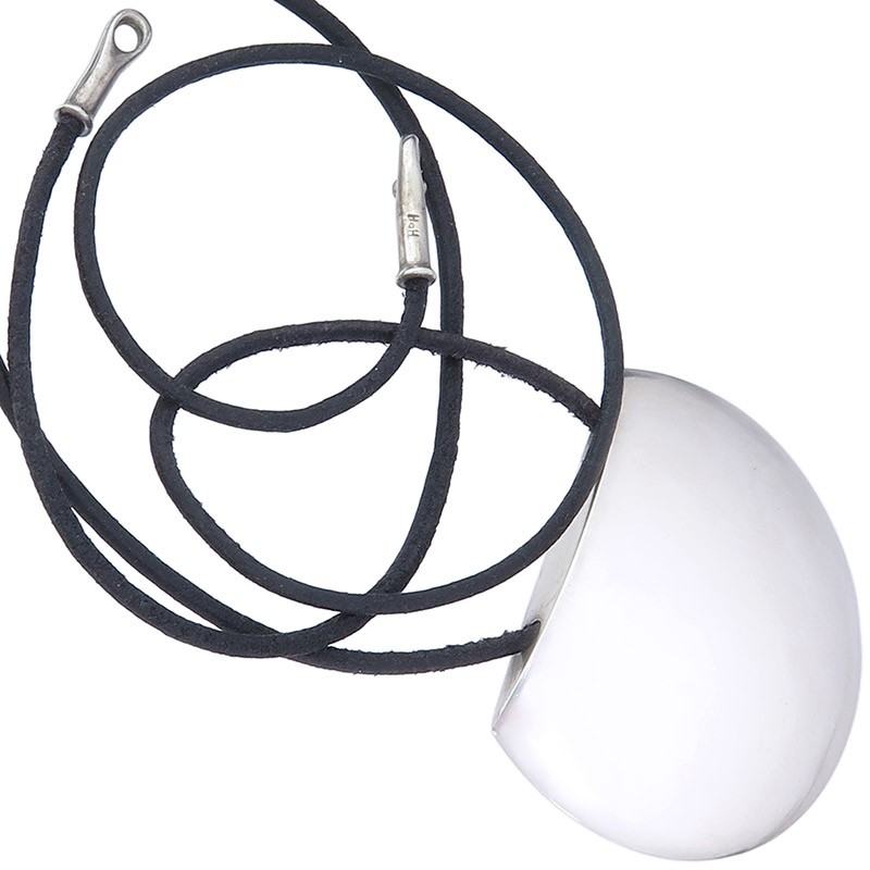 Georg Jensen Pendant with Leather Strap Kim Dupond Sterling Silver Denmark