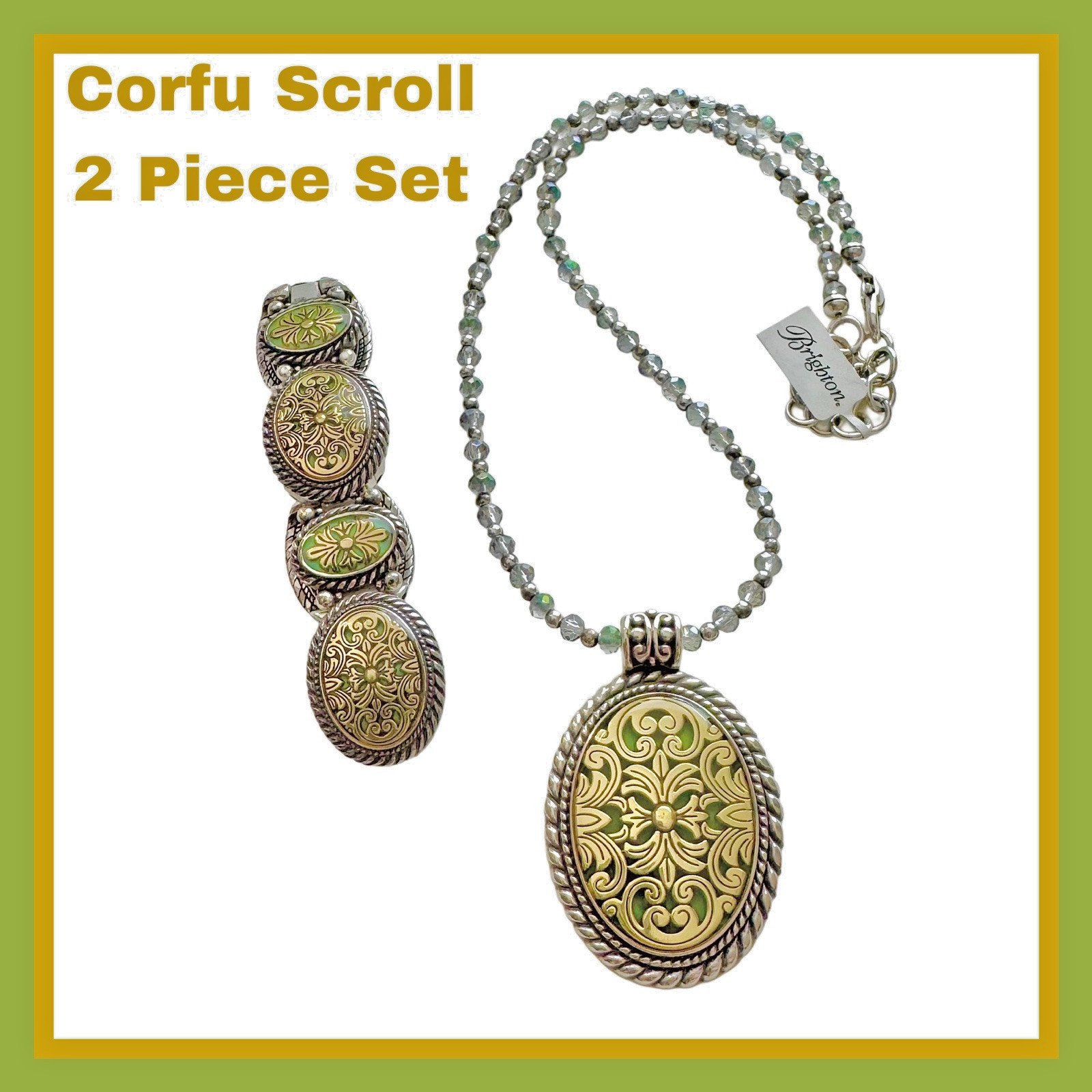 Brighton CORFU SCROLL Necklace & Bracelet 2 PIECE Set NWT