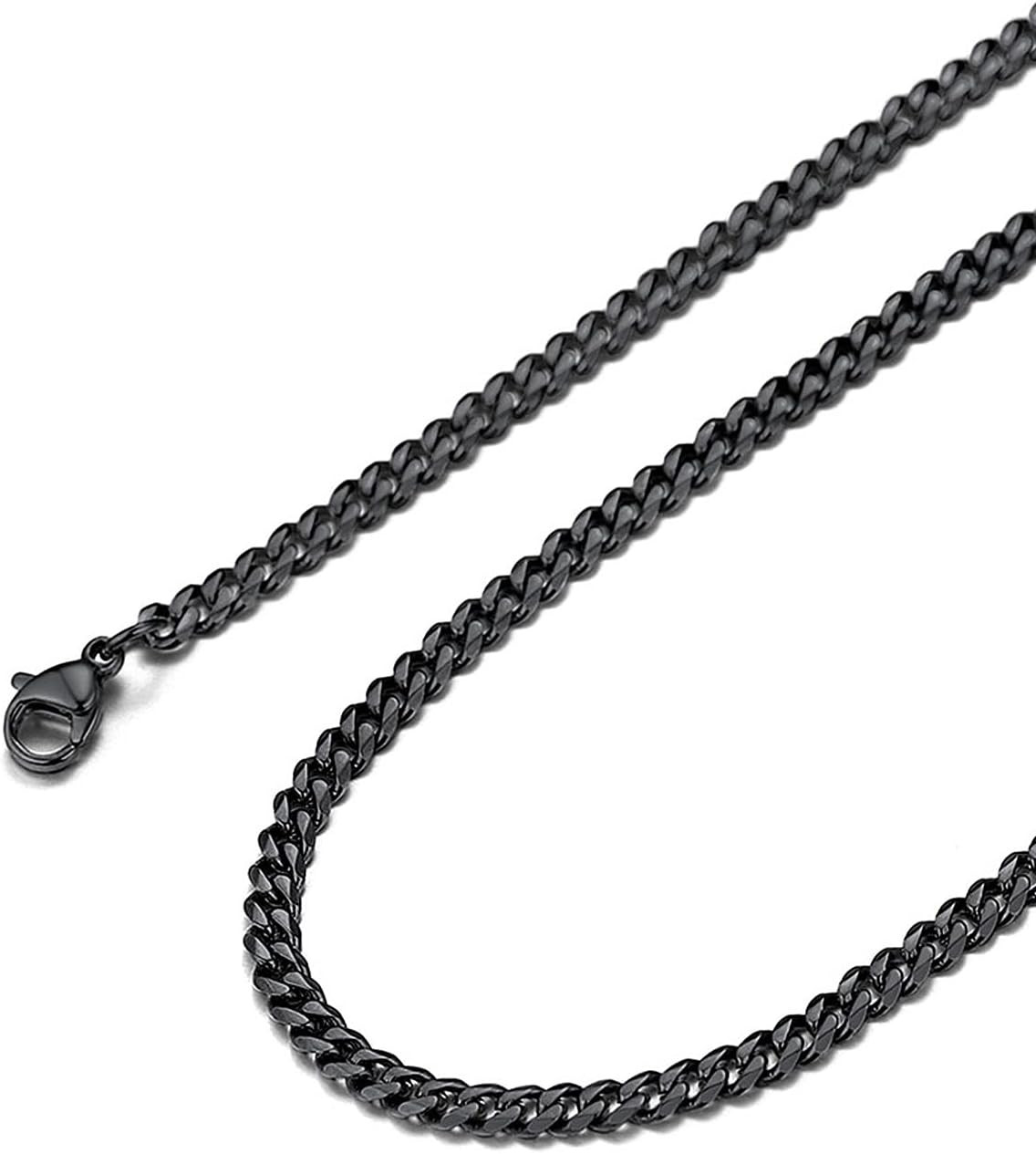 18-40MEN Stainless Steel 3/4/5/6/8Mm Gold Plated Miami Cuban Chain Necklace*155