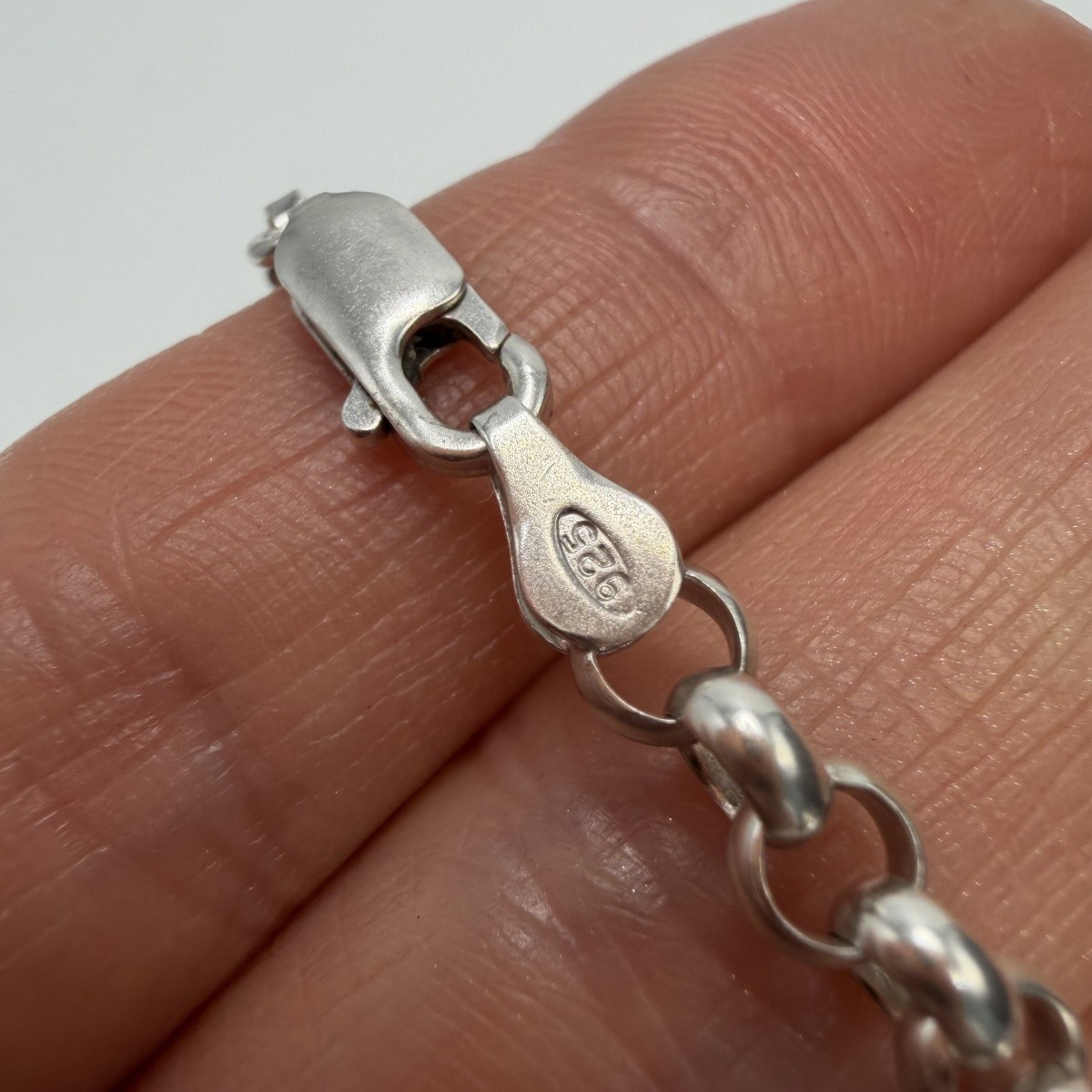 Long Vintage 925 Silver Rolo Belcher Chain Necklace Oxidized Unisex 84cm