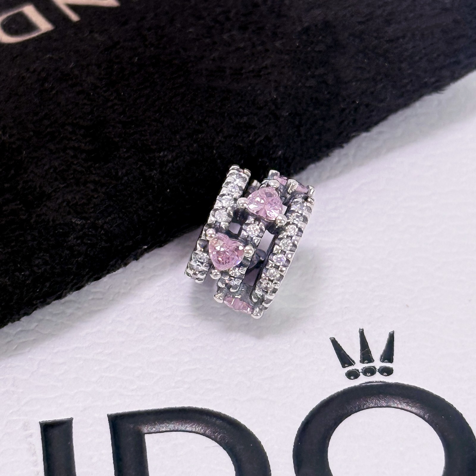 PANDORA Sparkling Triple Halo Hearts Charm, #791161C01, Mother’s Day Gift