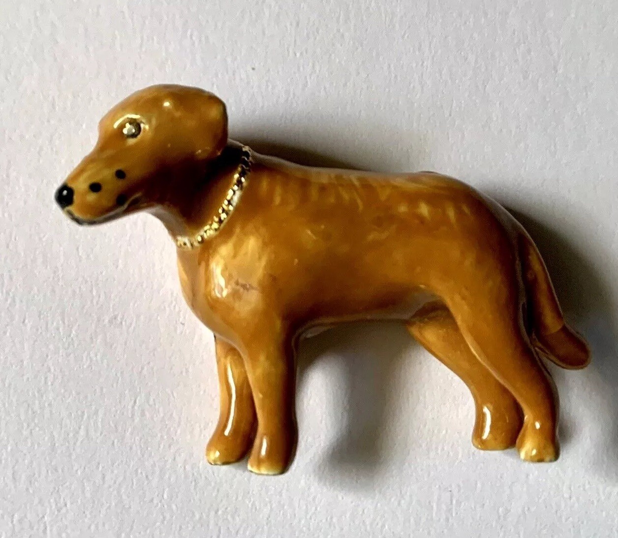 Golden Labrador Enamel Adorable Dog Pooch Pin Brooch Hand Painted Erwin Pearl