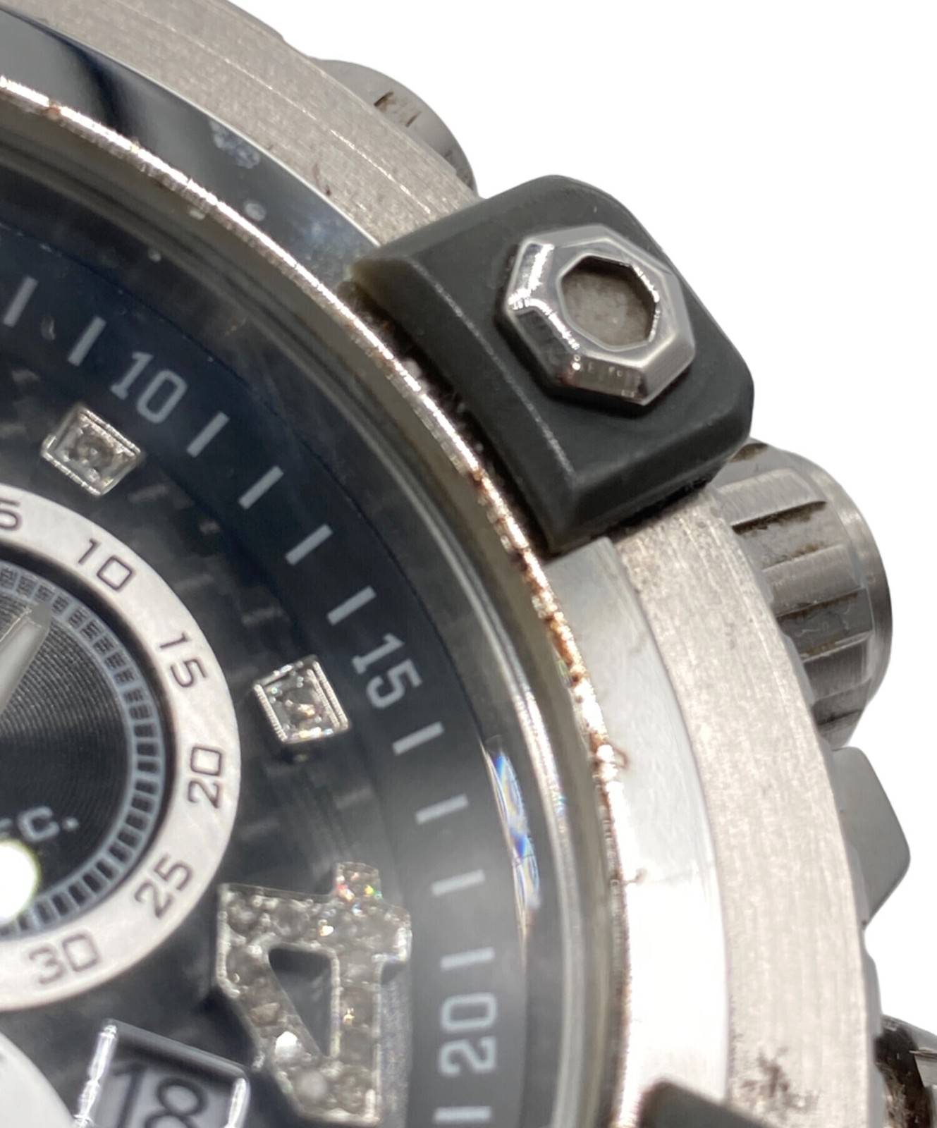 Invicta Authentic Mens Black Dial Silver Tone Bracelet Wristwatch 33714