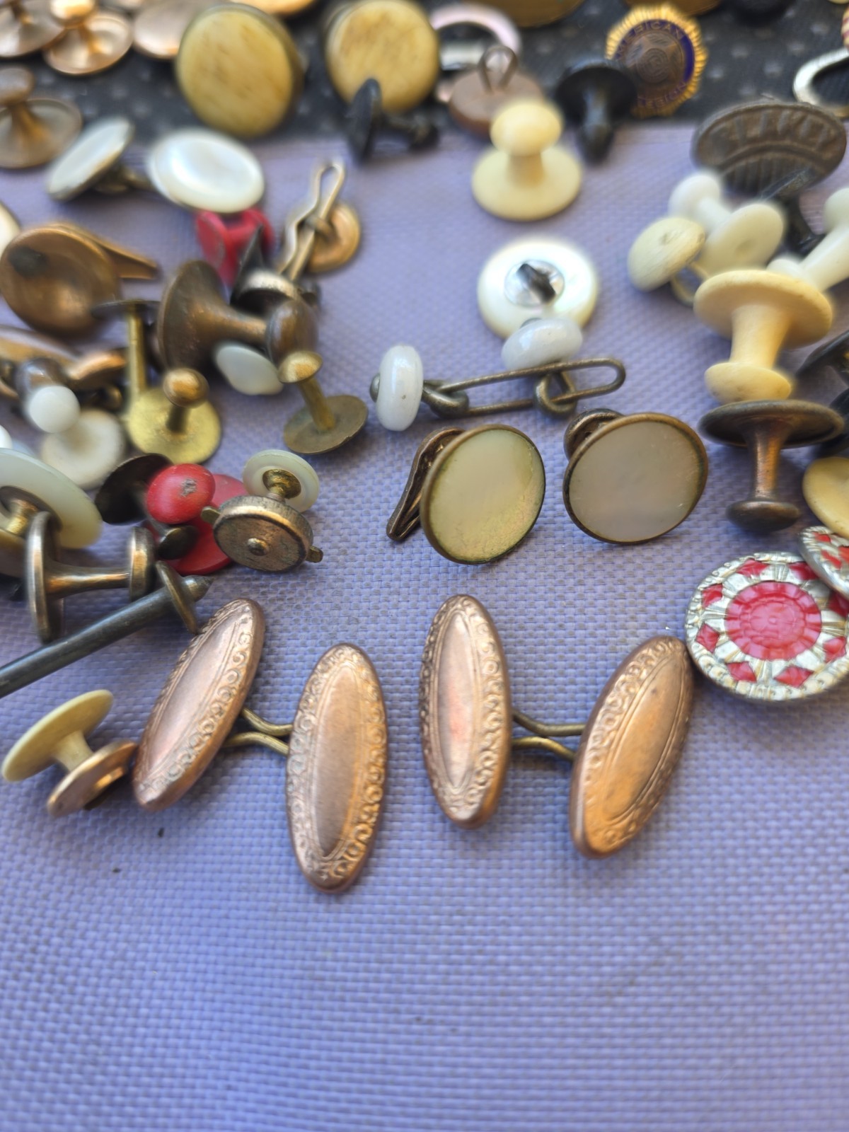 Vintage Victorian,Nouveau Cufflinks & Buttons Lot Pre Owned Condition D3