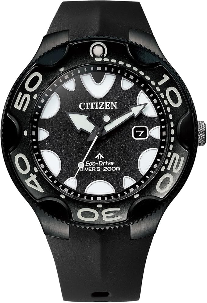 New CITIZEN BN0235-01E Promaster Orca Eco-Drive Black Out Divers Mens Watch