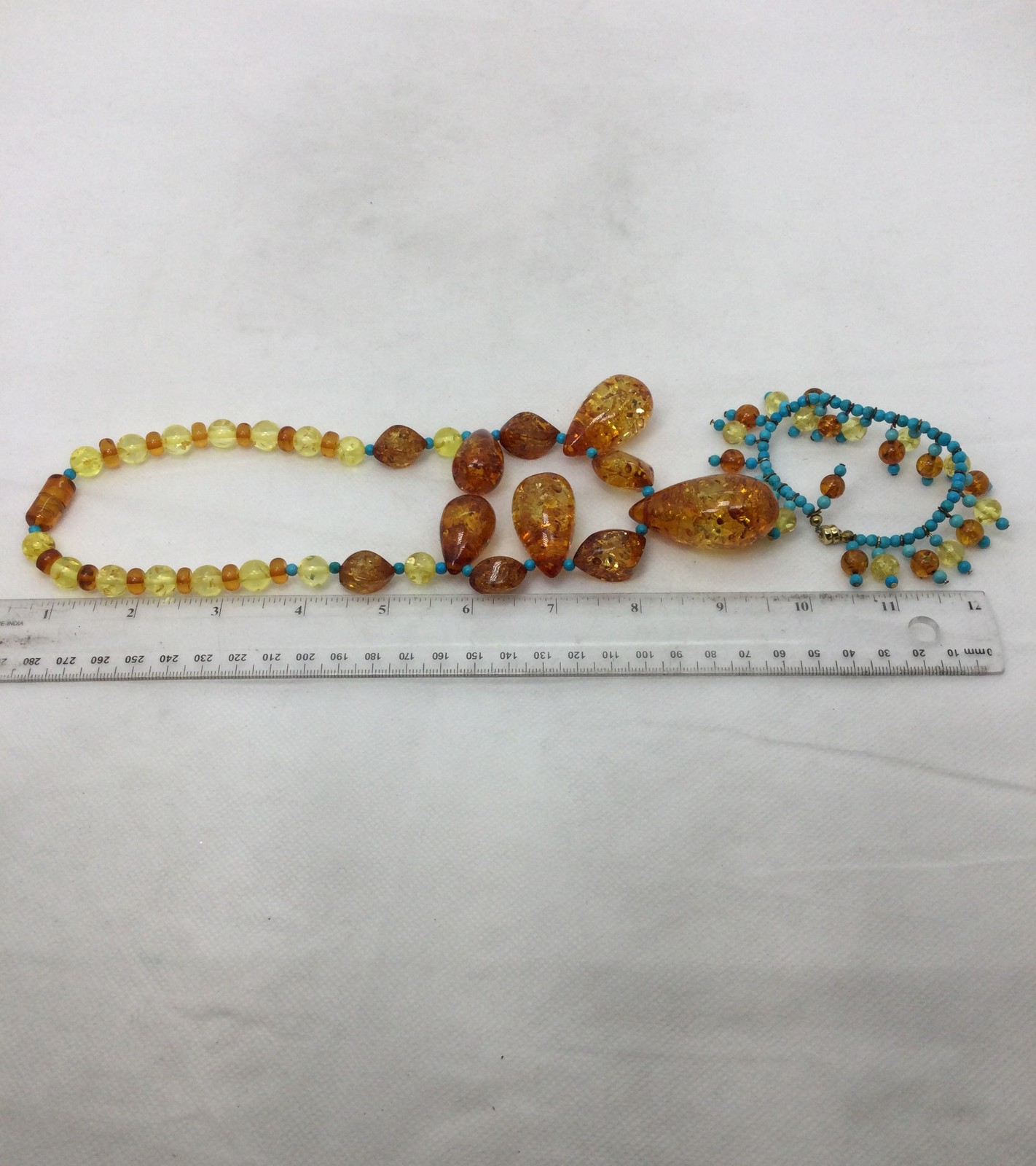 Amber & Turquoise Necklace/Bracelet Set