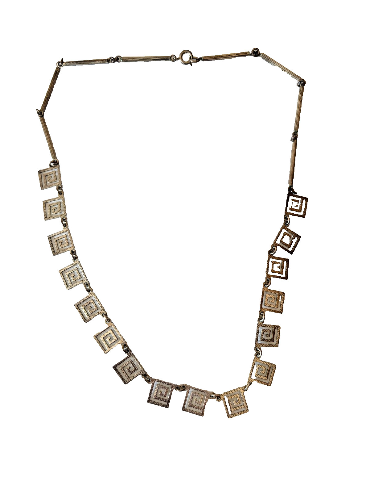 Silver Greek Key Jewellery Set – Bracelet, Ring & Statement Necklace