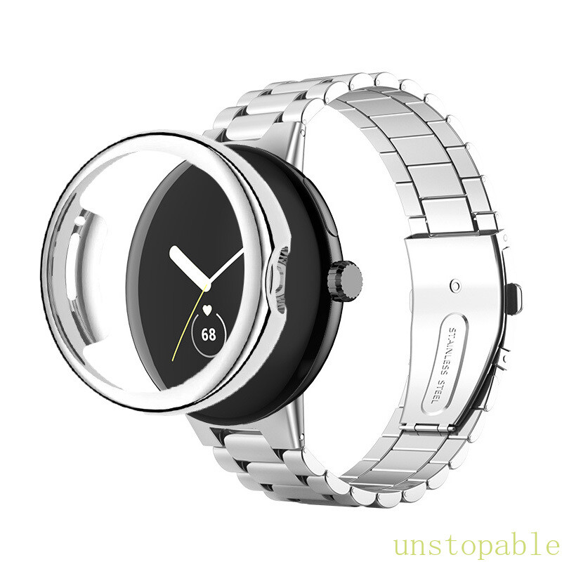 Stainless Steel Strap Metal Watch Band + TPU Case For Google Pixel Watch 4 41mm