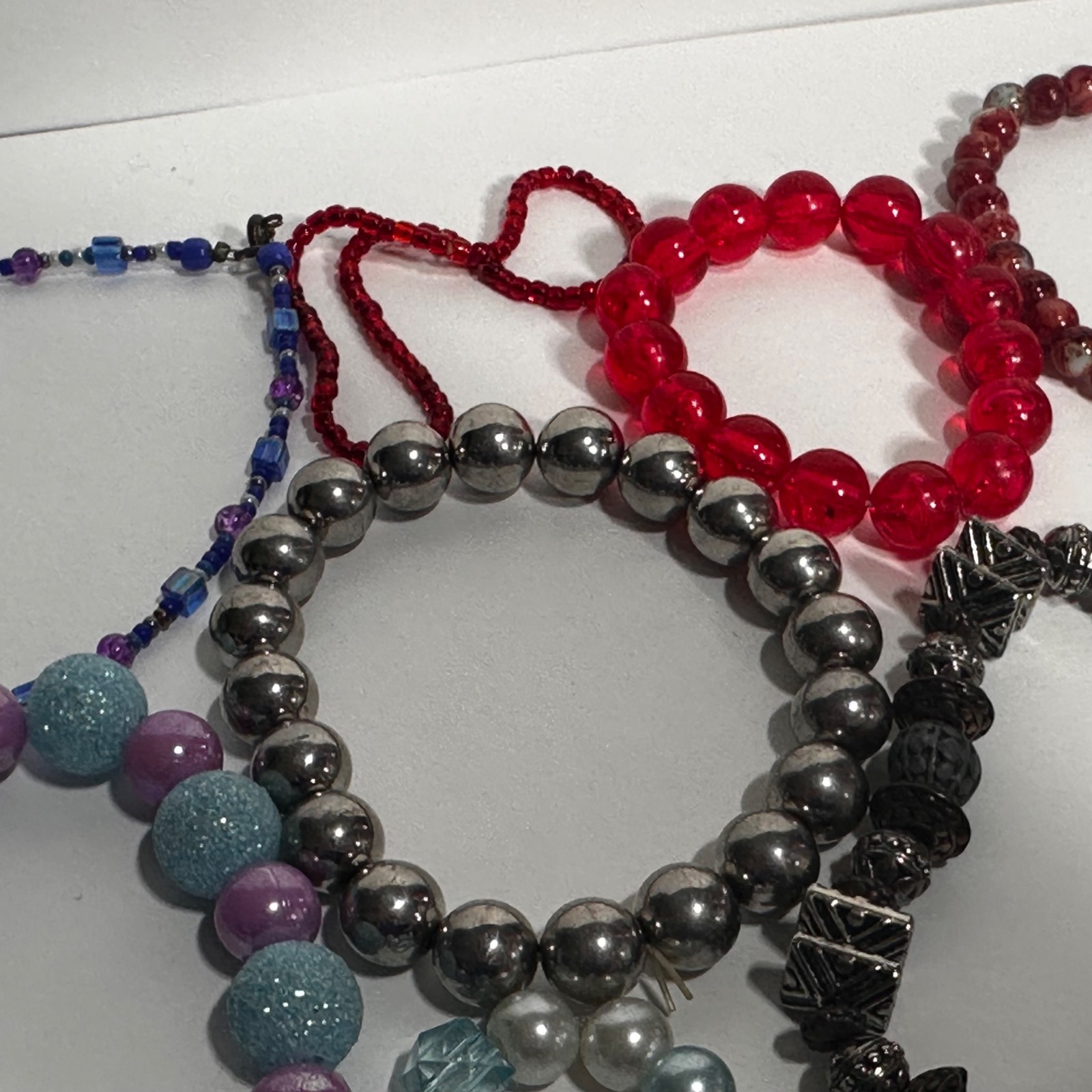 Beaded Stretch Bracelet Lot Colorful Perfect for All Ages 15 pc