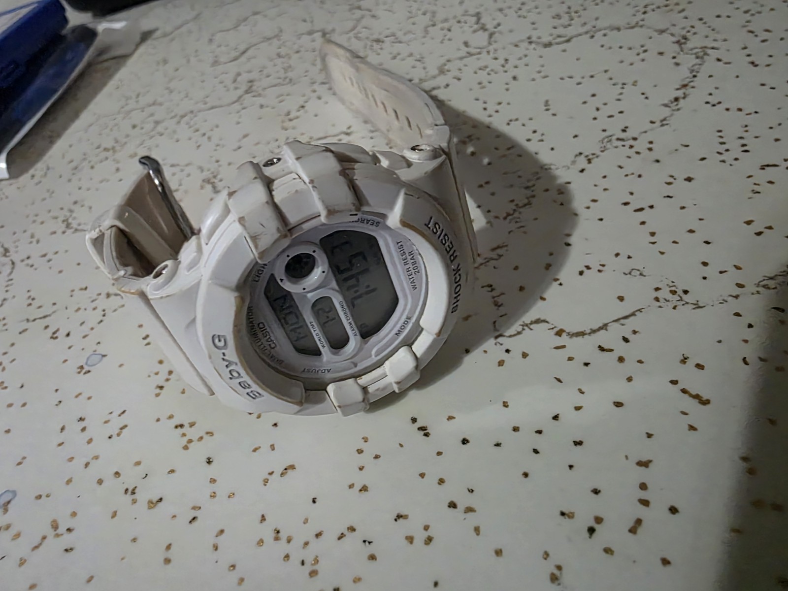 Casio Baby-G Digital Quartz 200m White Resin Watch World Time Alarm Chrono