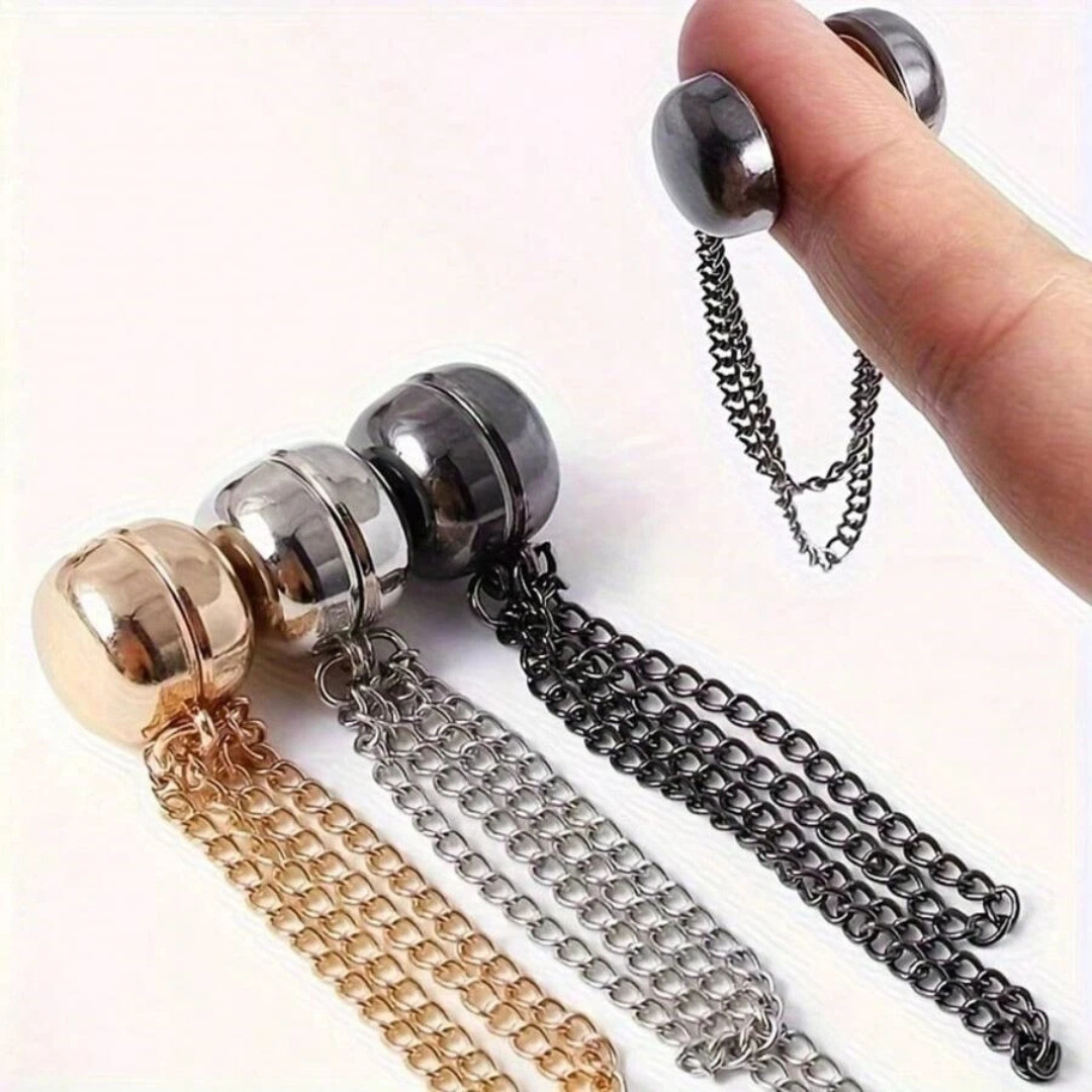 1/3PcMulti-Function Magnetic Clothing Clips with Chain Shirt Ties Clip for Women