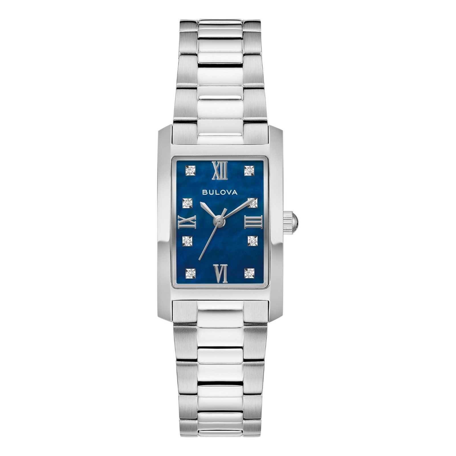 Bulova Gemmed Stainless Steel Blue Dial Women’s Quartz Watch 96P262