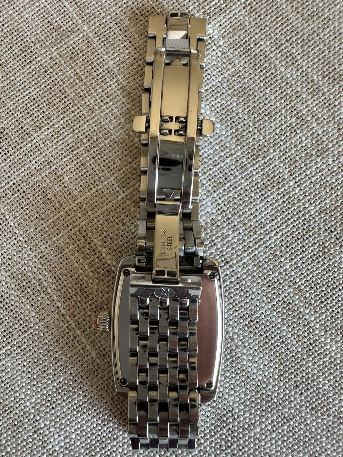 MICHELE Urban Mini Diamond Bezel Swiss Movement Sapphire SS Bracelet 50m