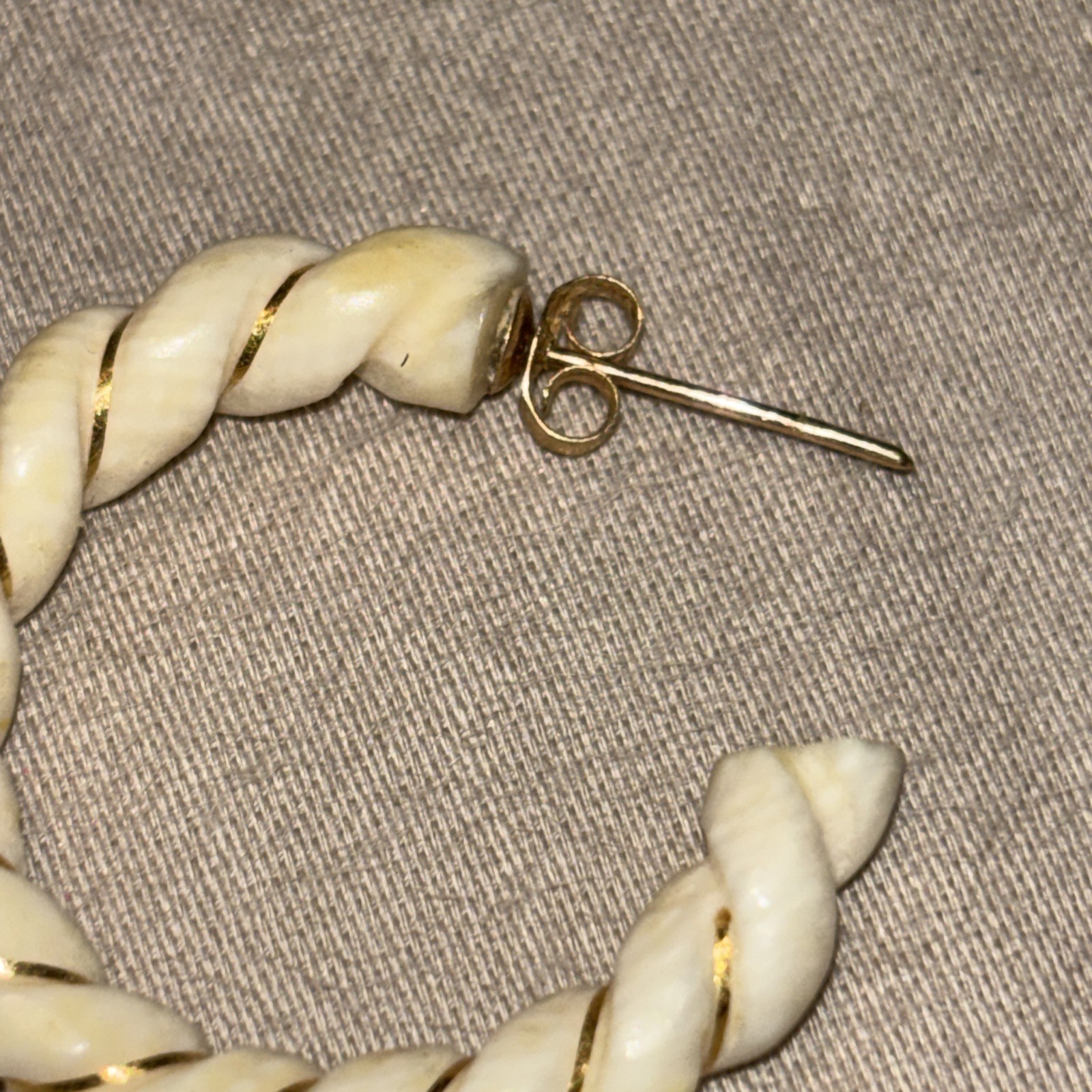 14K 585 Bone Half Hoop Earrings – SEE MY OTHER BONE SOLD SEPARATELY