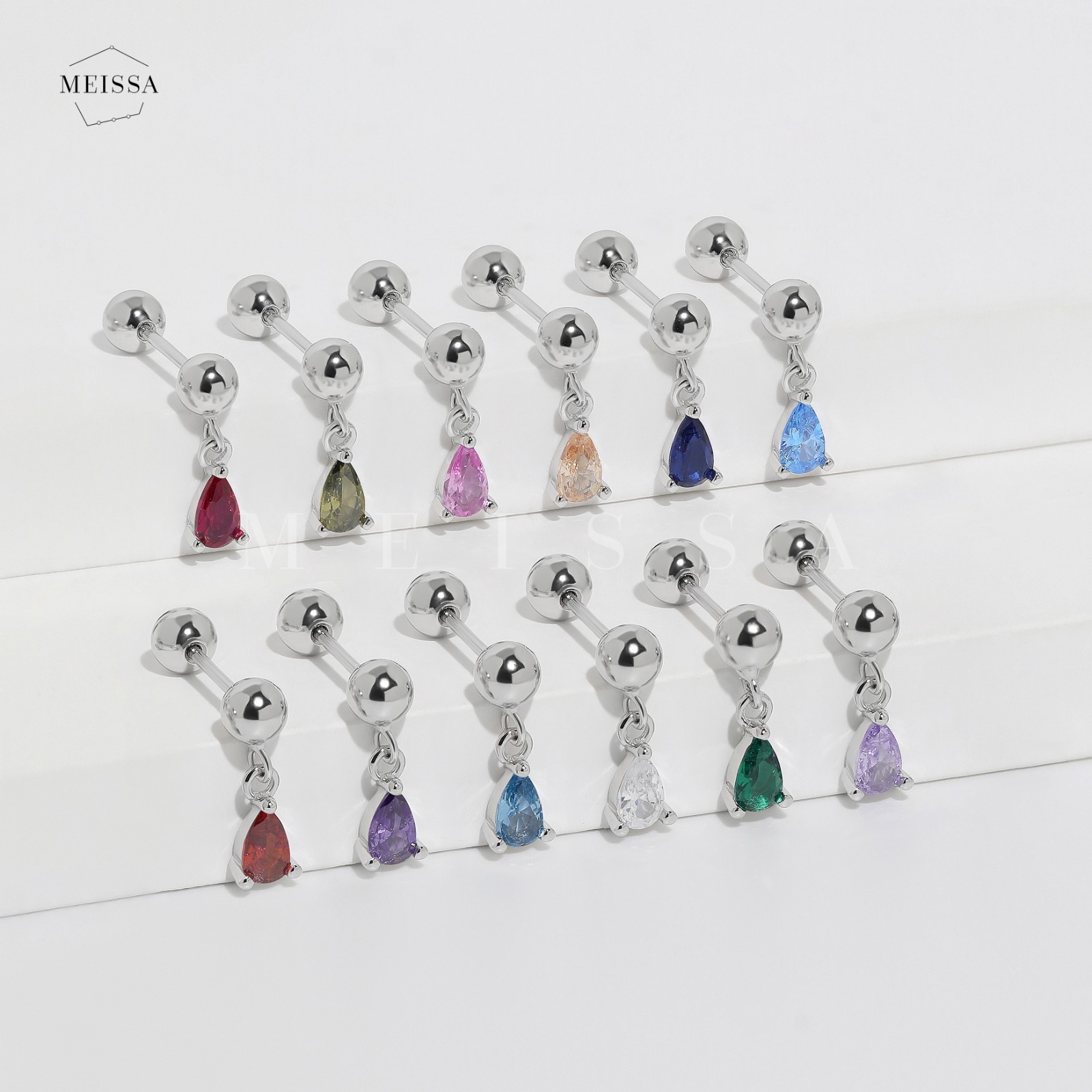Meissa Birthstone Earrings for Women Girls Baby Screw Back Diamond Earrings Gift