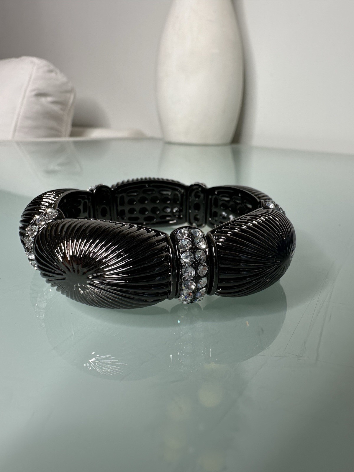 Joan Boyce Bracelet Black with Crystal. New