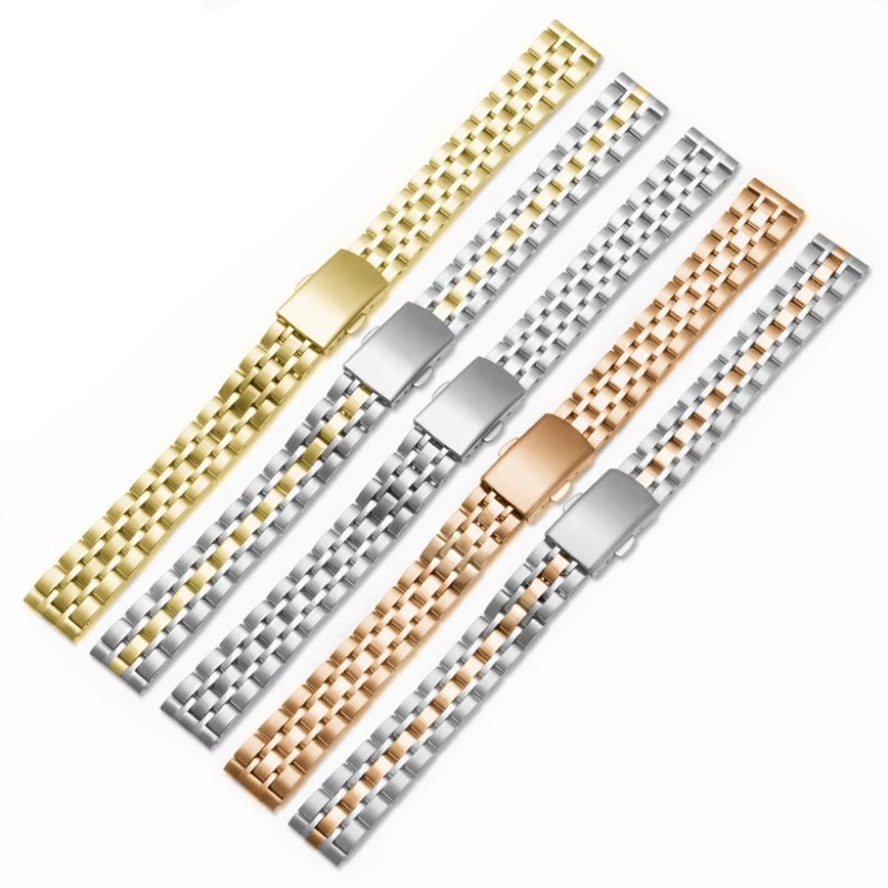 10/12/14-22mm Clasp Stainless Steel Bracelet Strap Watch Band Ladies Replacement