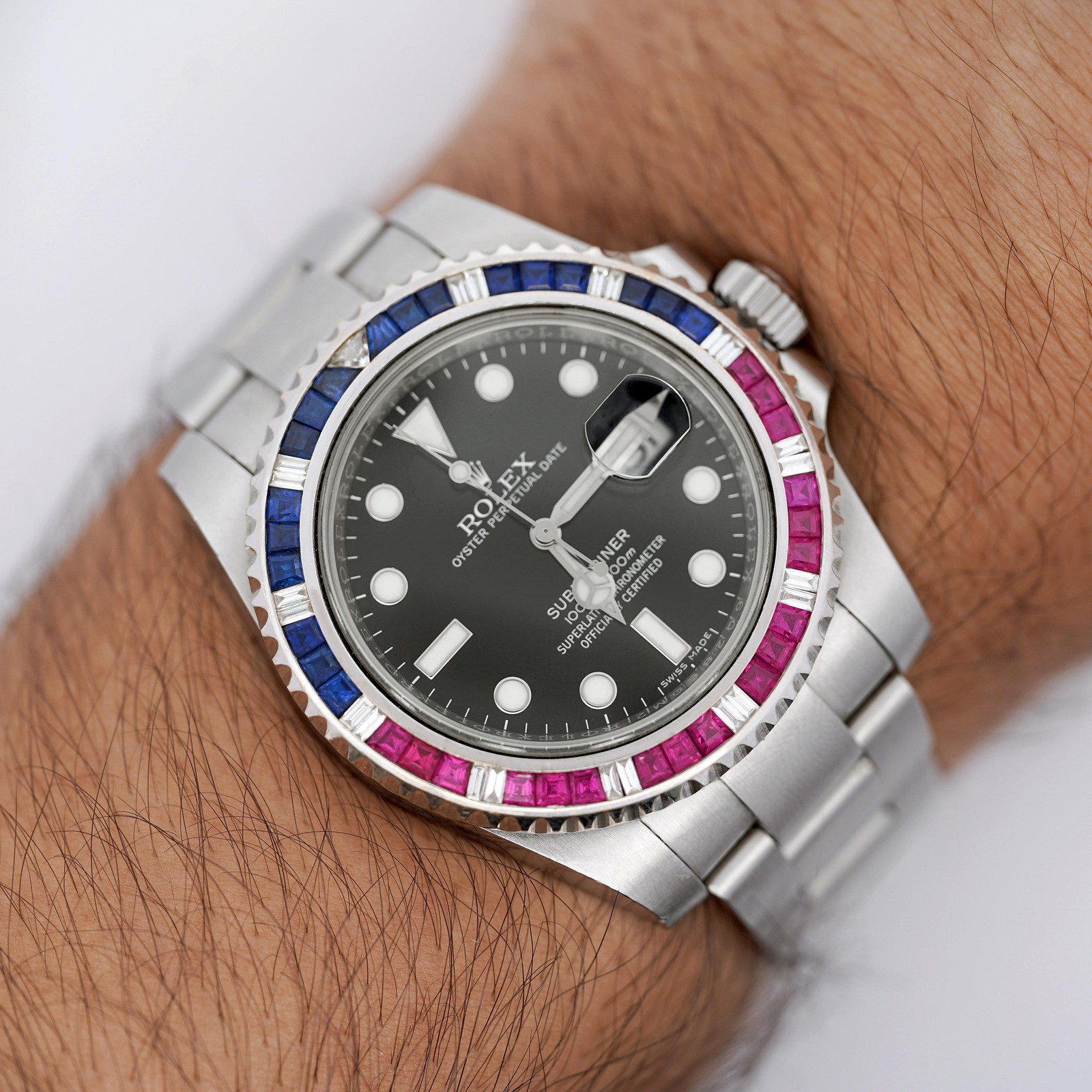 Rolex Submariner Date 116610 SARU Bezel Watch w Papers