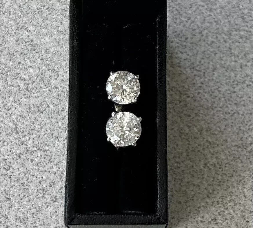 1.00Ct Round Cut Natural Diamond Women’s Stud Screw Back Earrings 14k White Gold