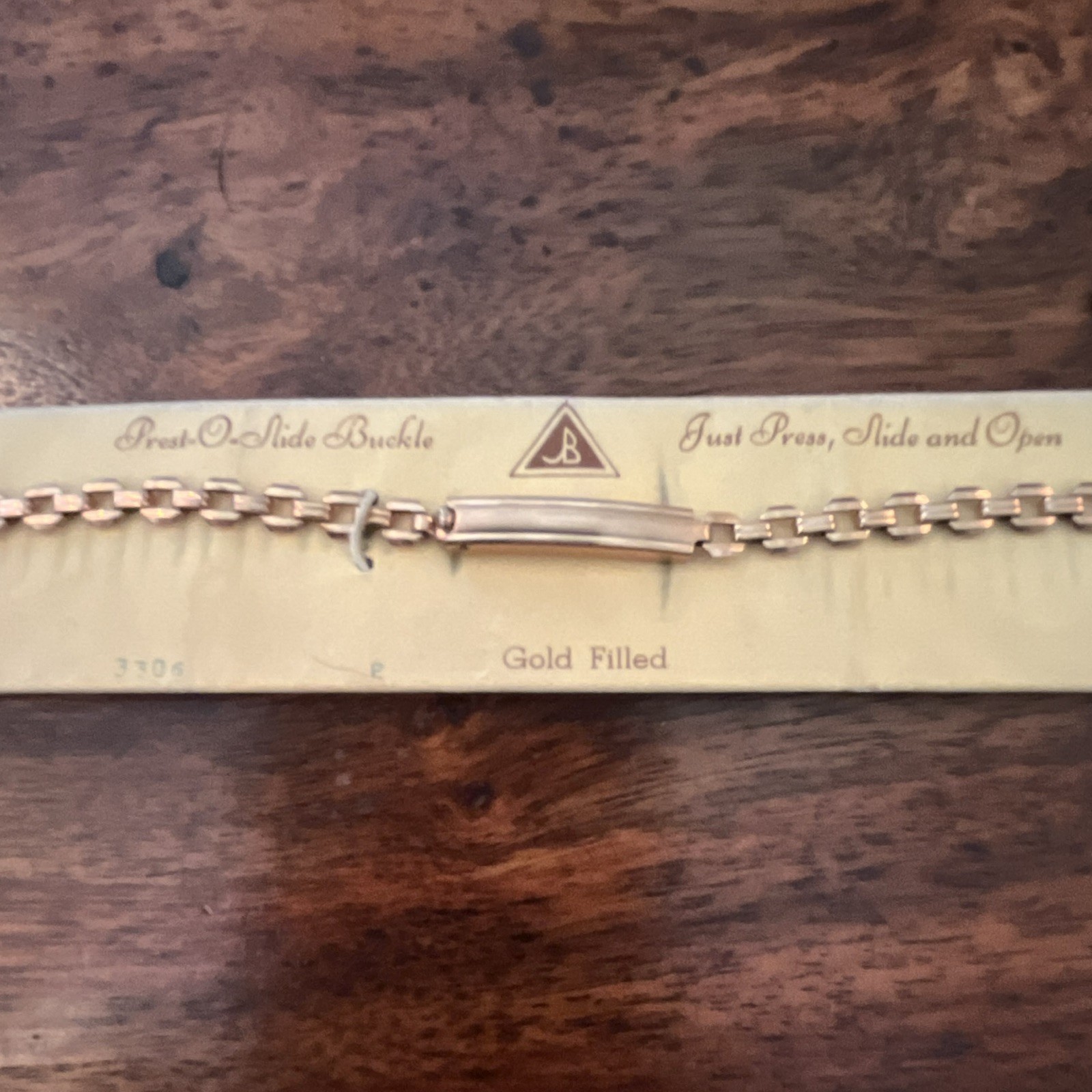 1/20 14K Gold Filled Gold Box Link Chain Bracelet, Slide Closure, Metal