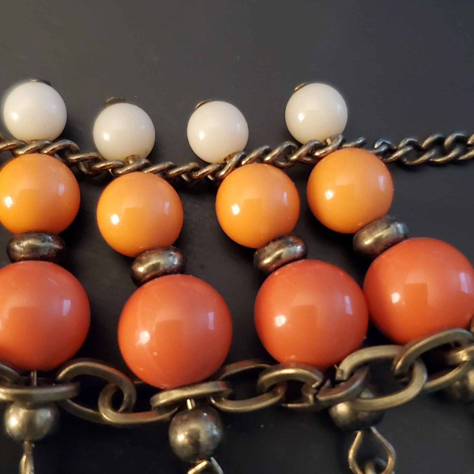 Collar Style Necklace “SUNSET” Genuine Dyed Howlite Premier Designs Chunky EUC