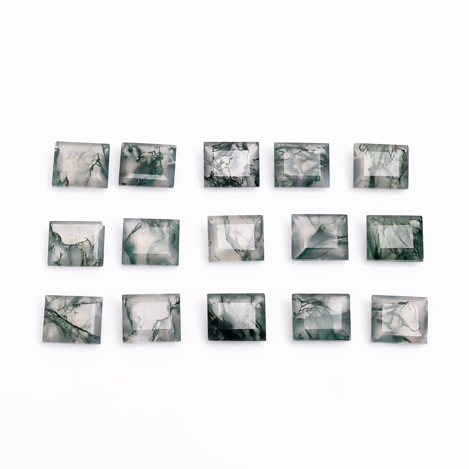 Moss Agate Rectangle Shape Natural Calibrated Loose Gemstone for Jewelry Making