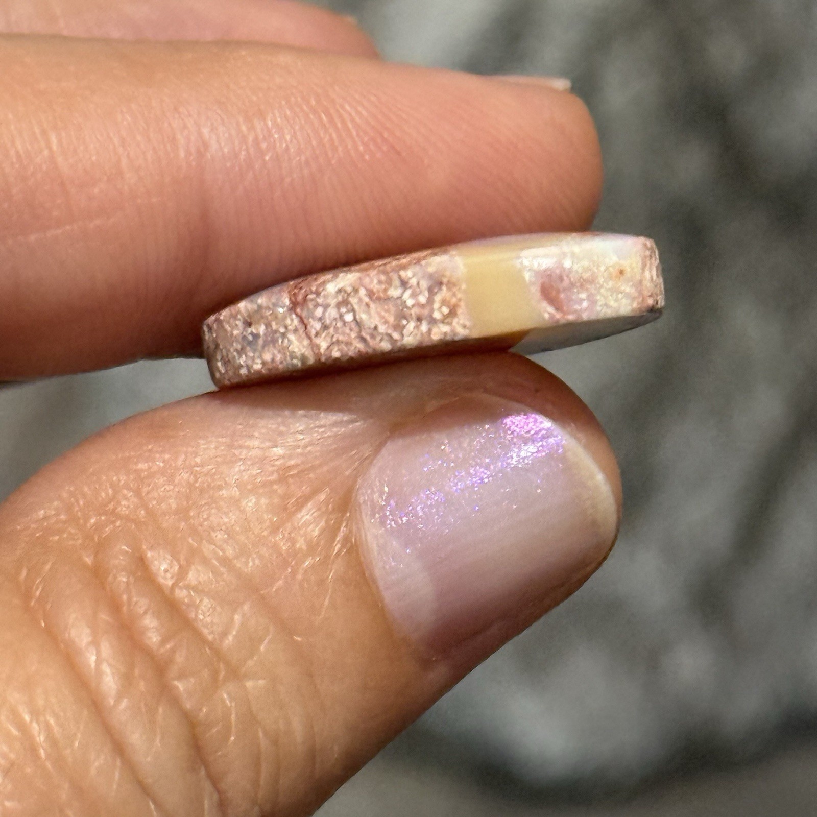 9.65ct 21.7x15x4.9mm Australian Crystal Pipe Boulder Opal Cabochon Gem